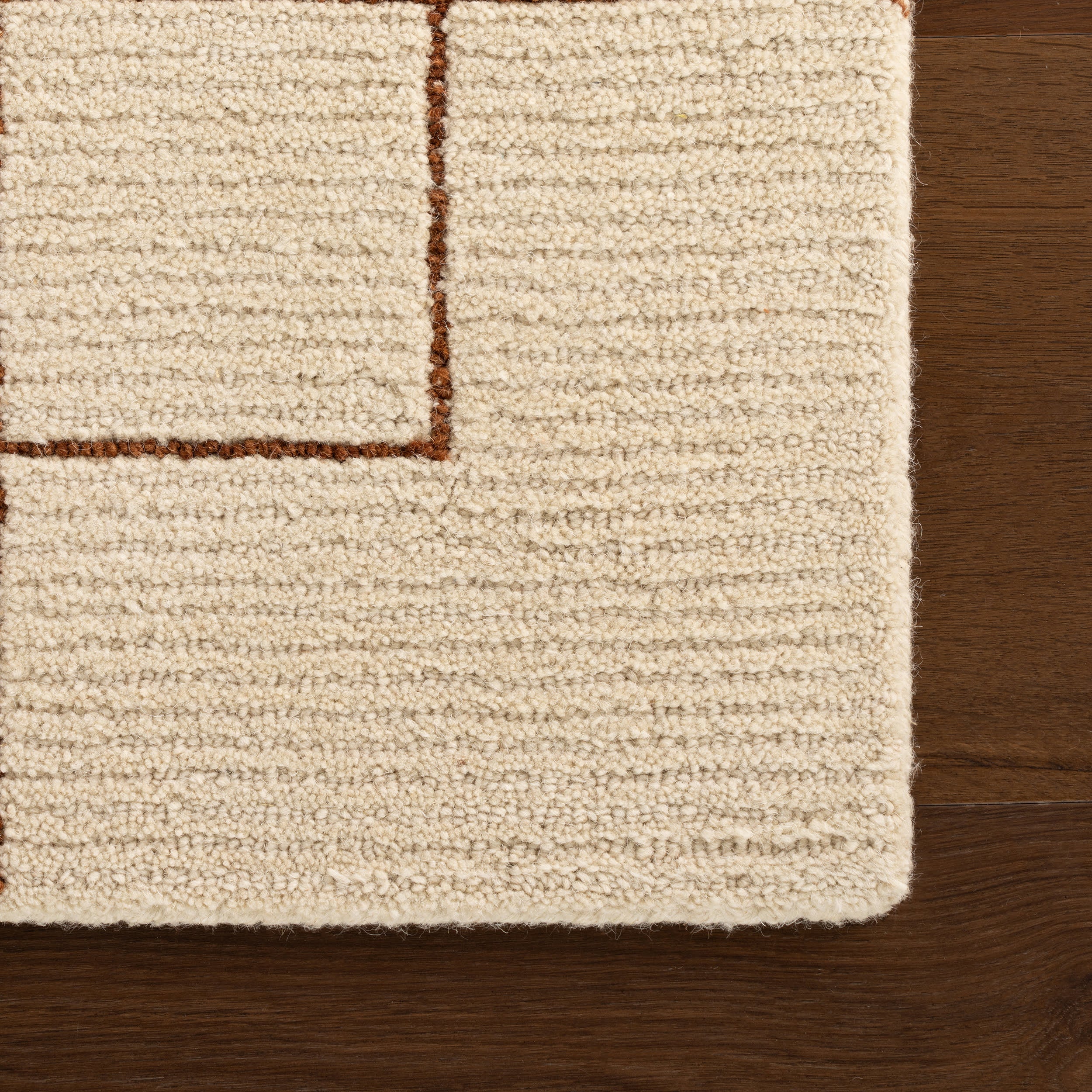 Caligo Mid Century Modern Bordered Rug | Brick - Image 3