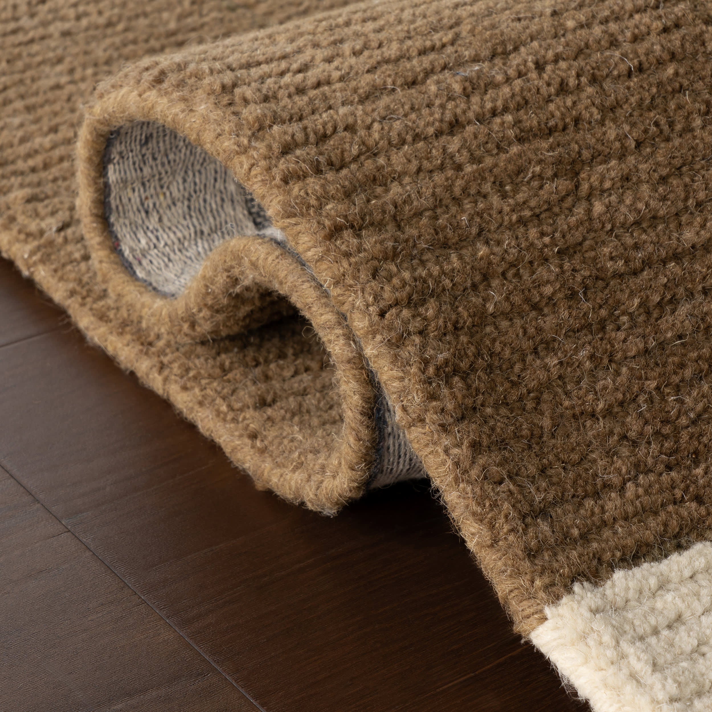 Caligo Mid Century Modern Bordered Rug | Brown - Image 6