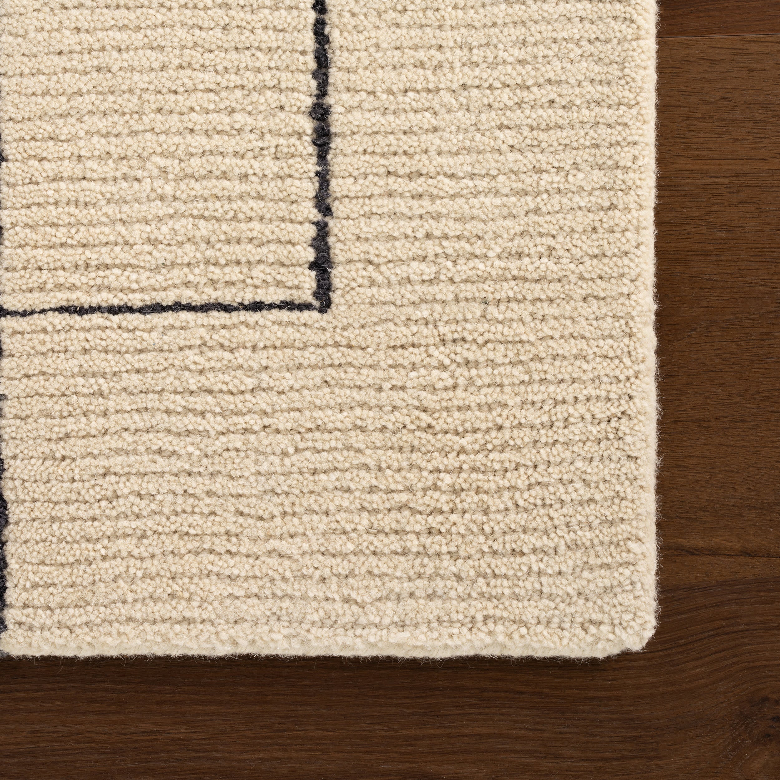 Caligo Mid Century Modern Bordered Rug | Grey - Image 3