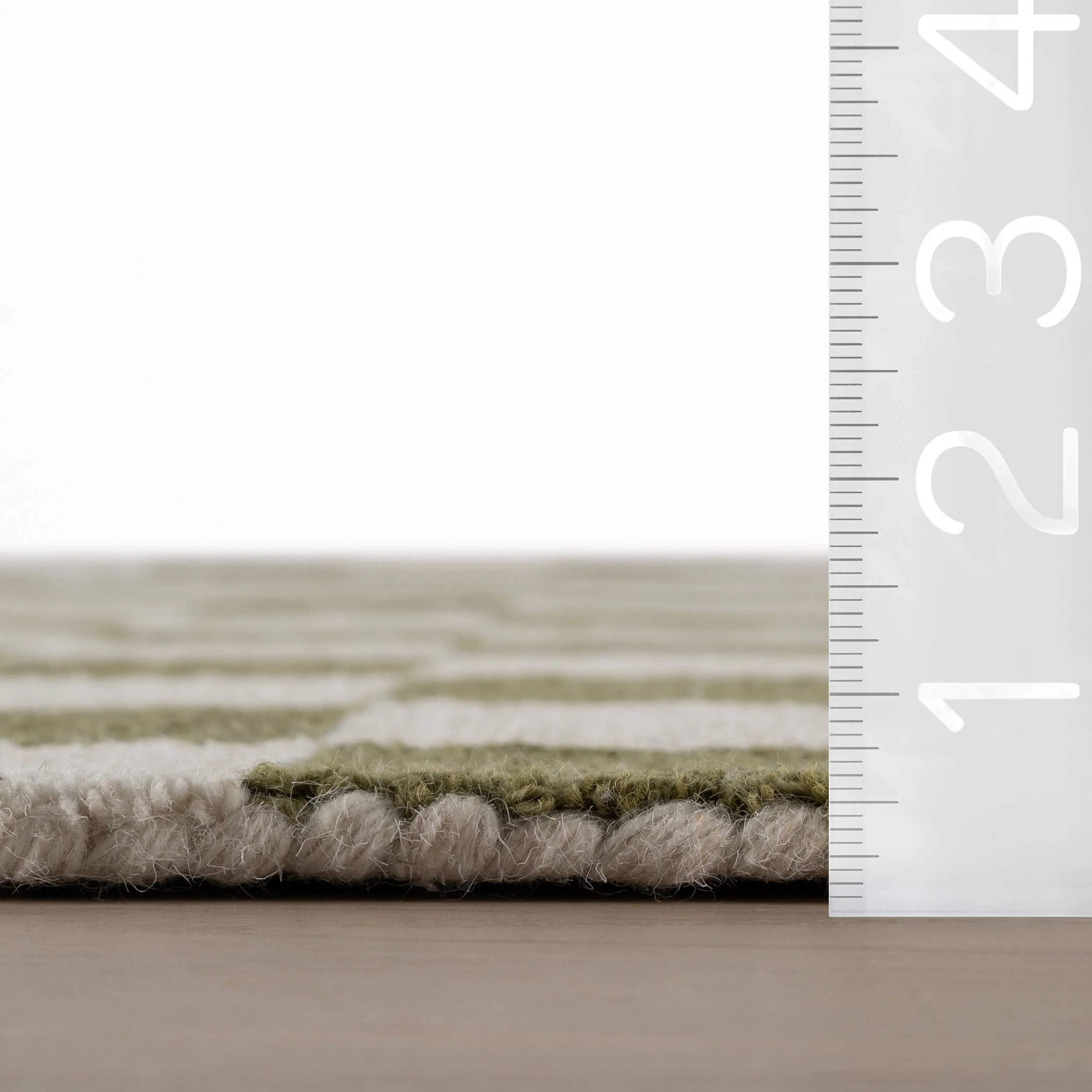 Calina Modern Checkered Indoor Wool Rug | Green - Image 6