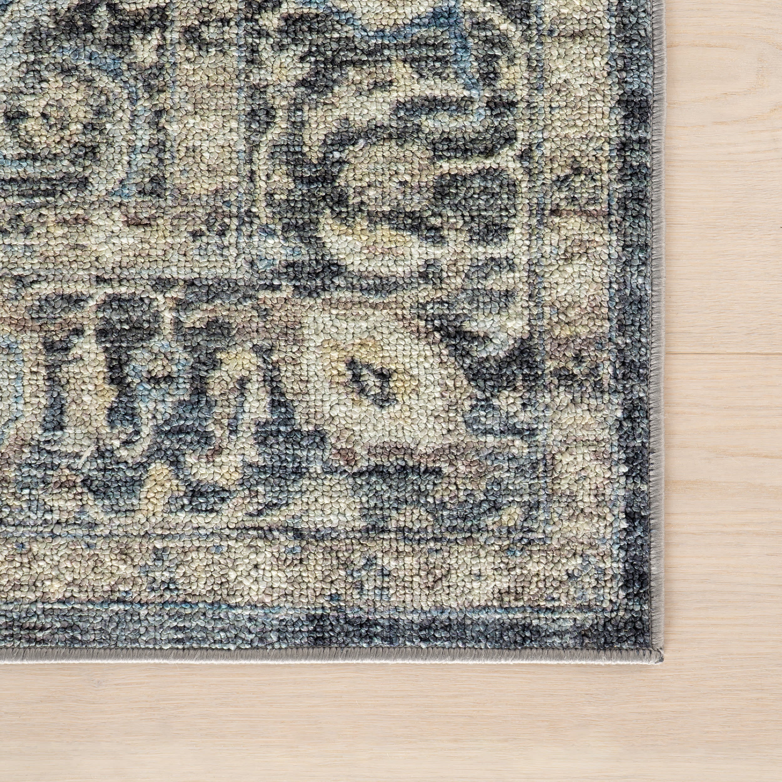Calvaya Traditional Bordered Washable Rug | Blue - Image 4