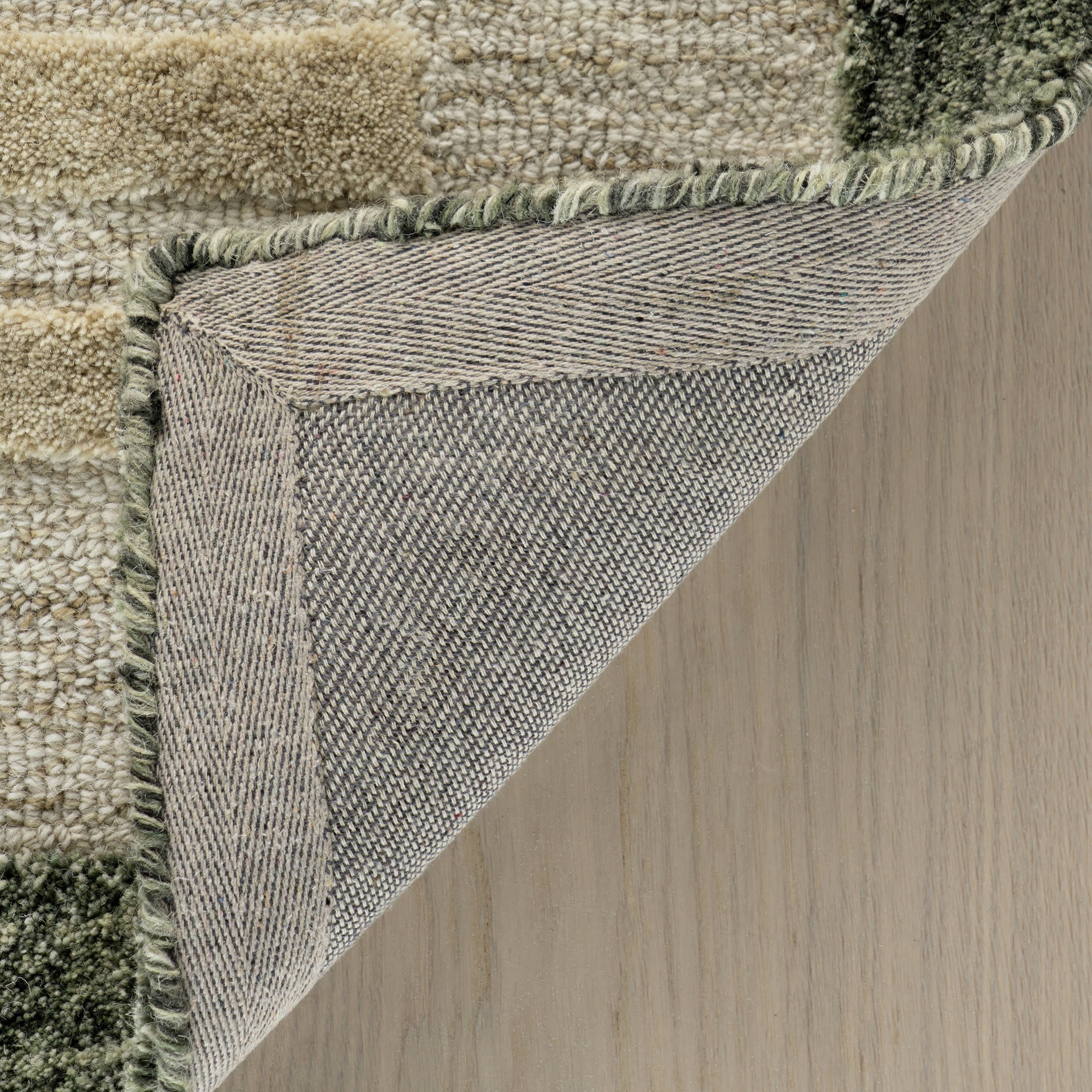 Caly Modern Bordered Wool Rug | Beige - Image 6