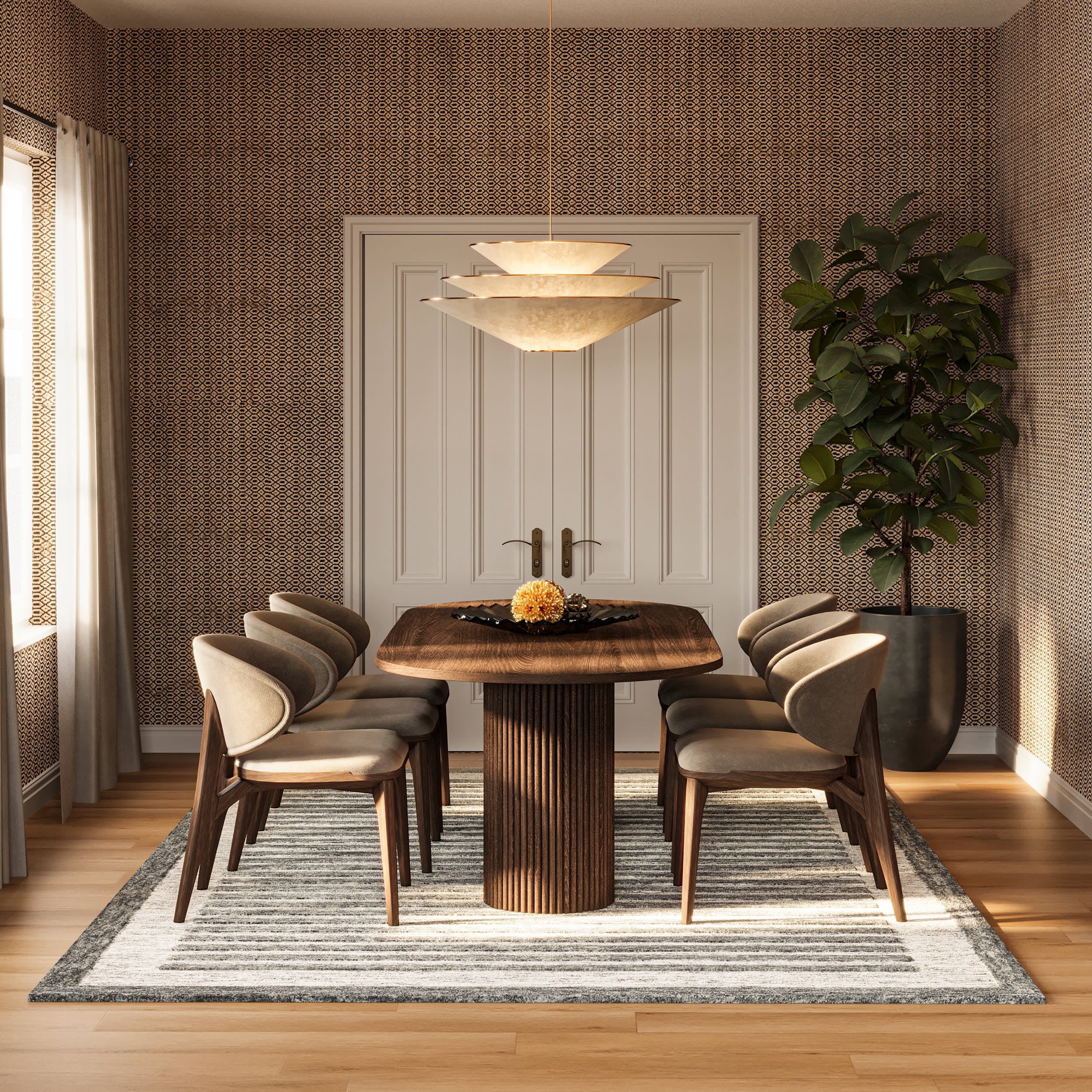Caly Modern Bordered Wool Rug | Grey - Image 2