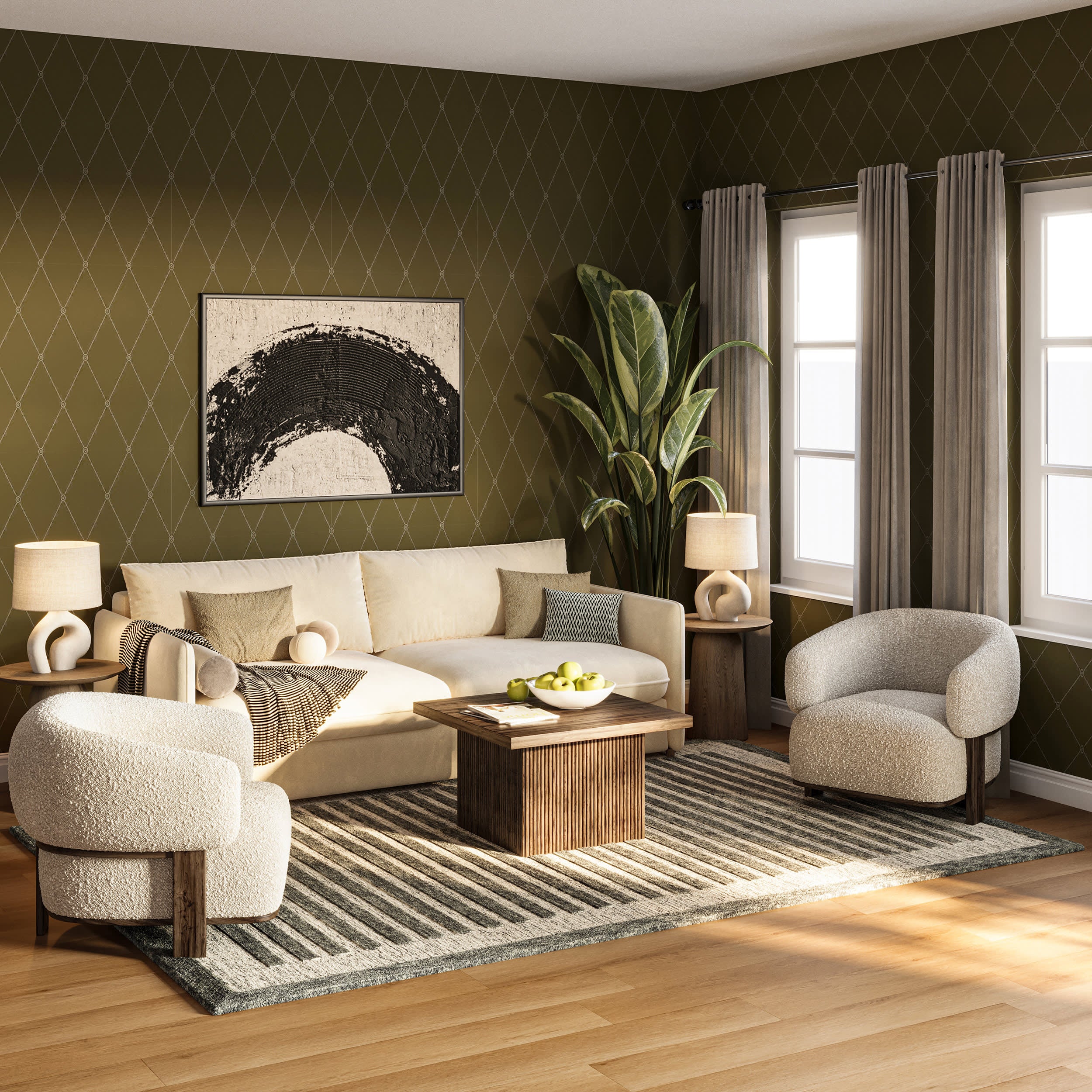Caly Modern Bordered Wool Rug | Grey - Image 7