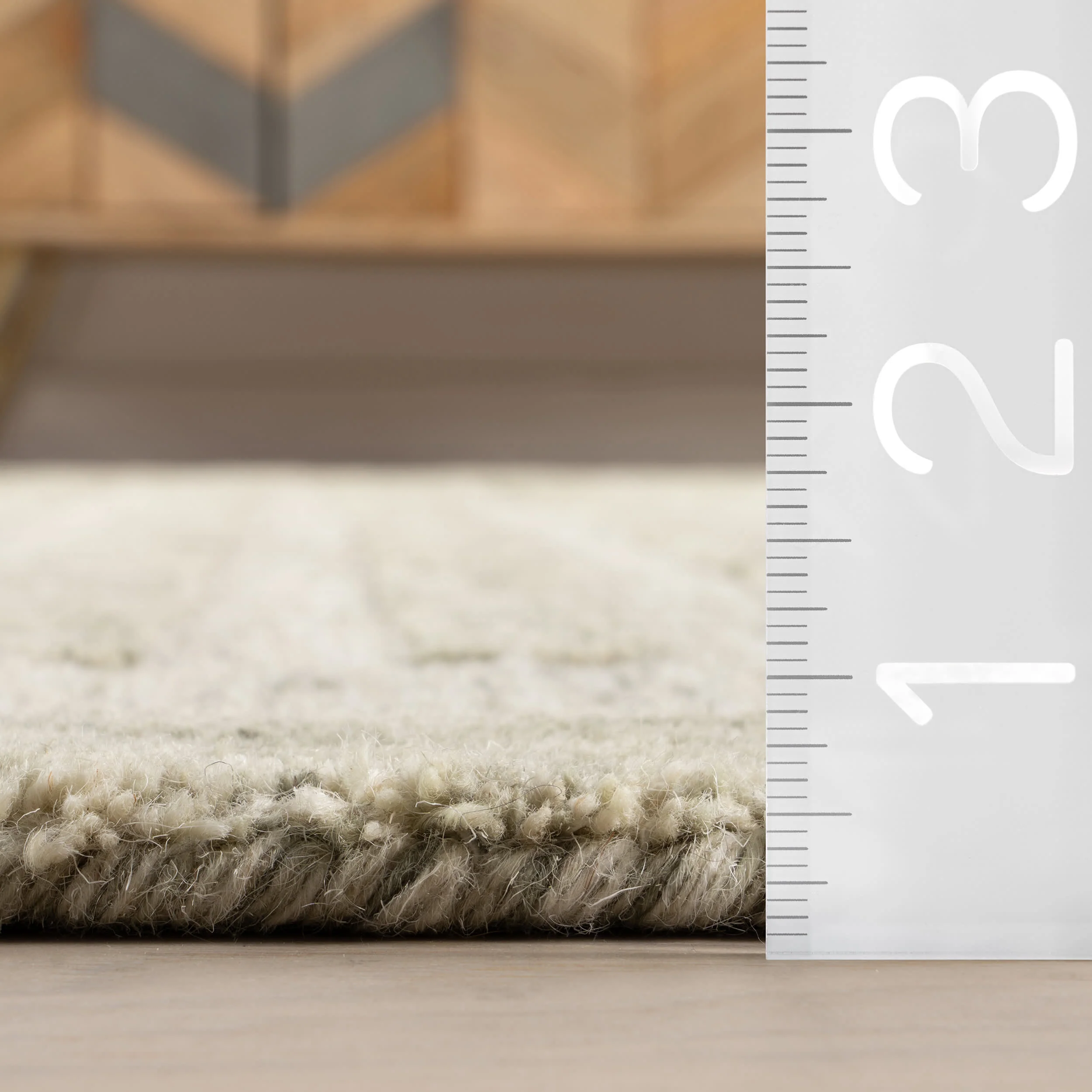 Caly Modern Bordered Wool Rug | Sage Green - Image 5