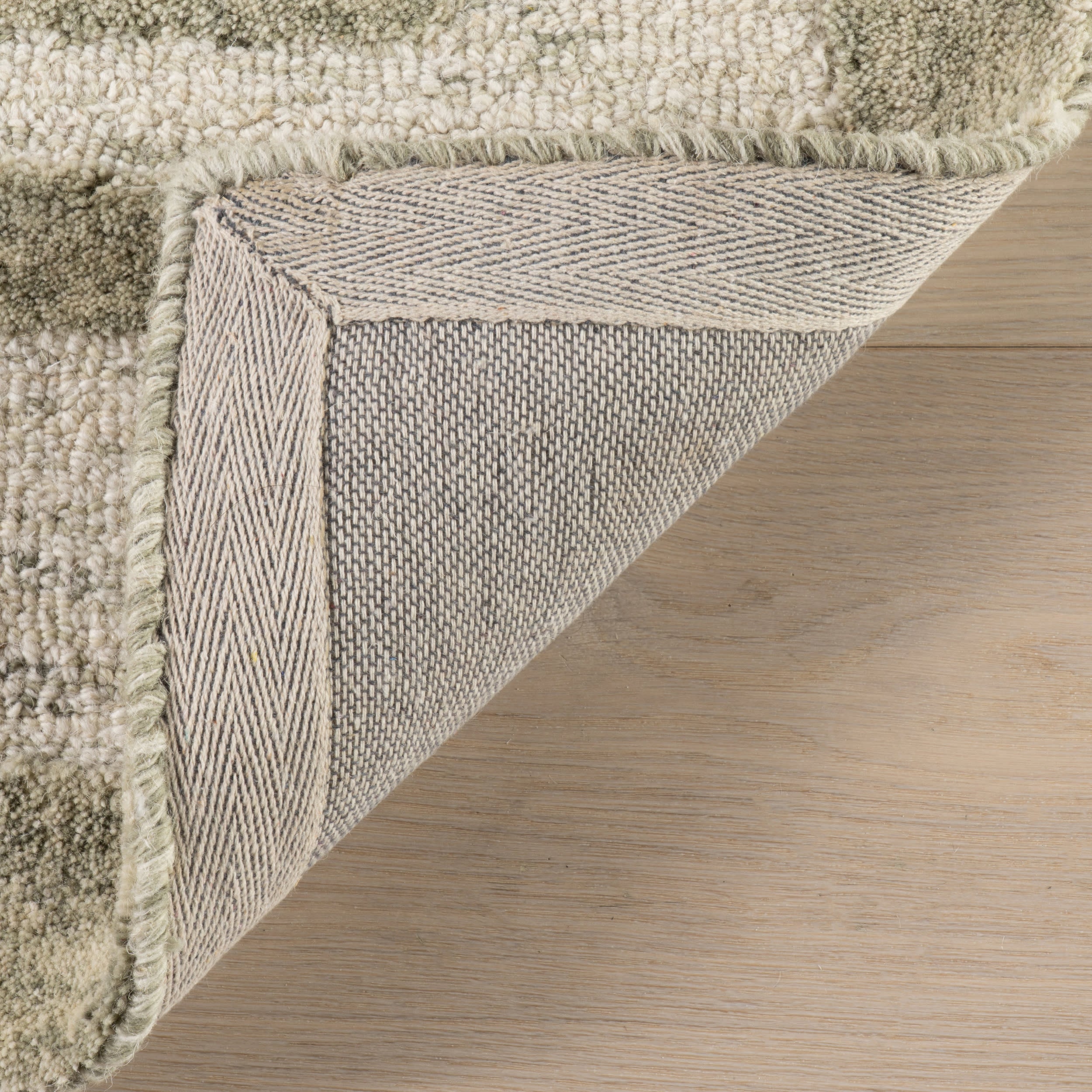 Caly Modern Bordered Wool Rug | Sage Green - Image 6