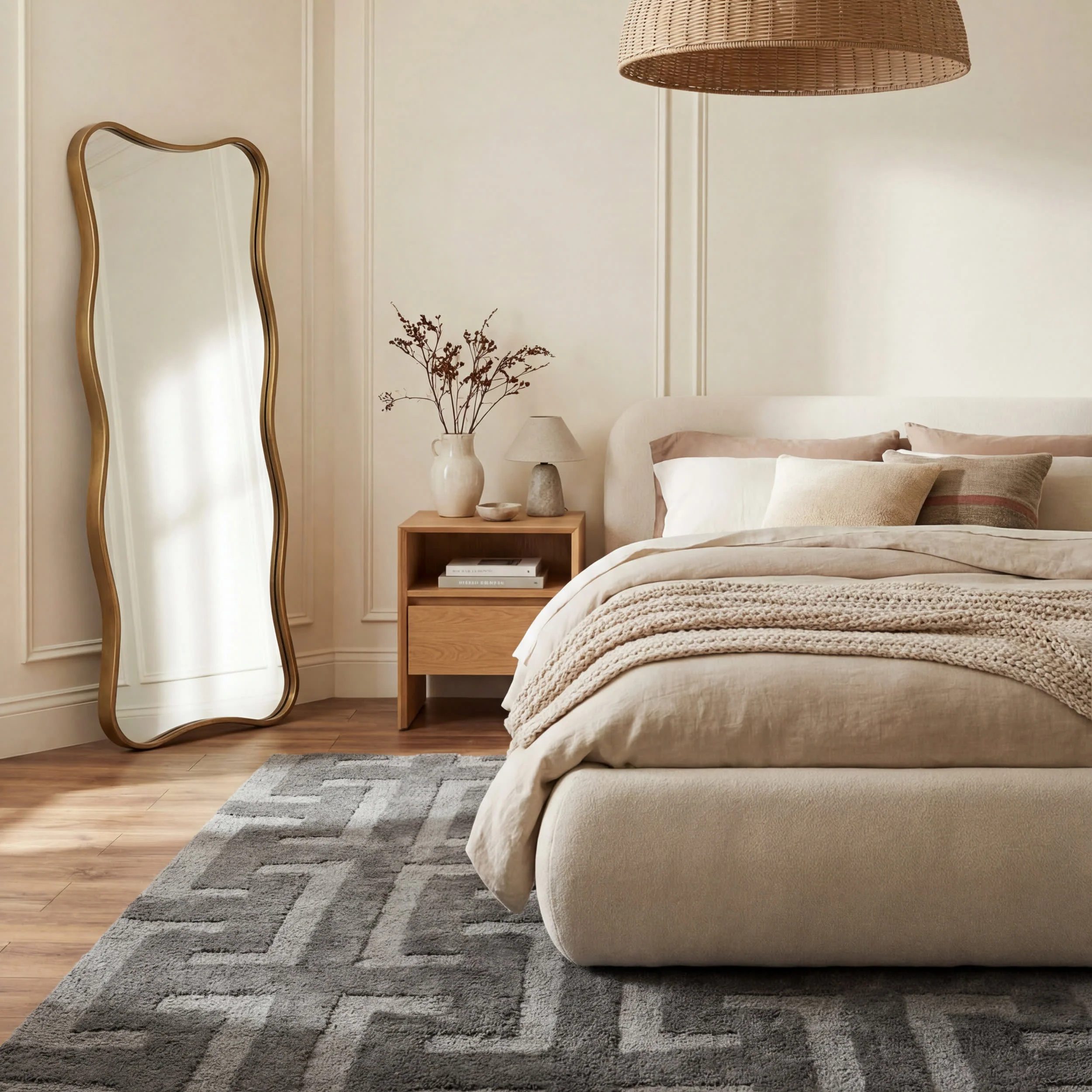 Camelle Modern Geometric Rug | Grey - Image 3