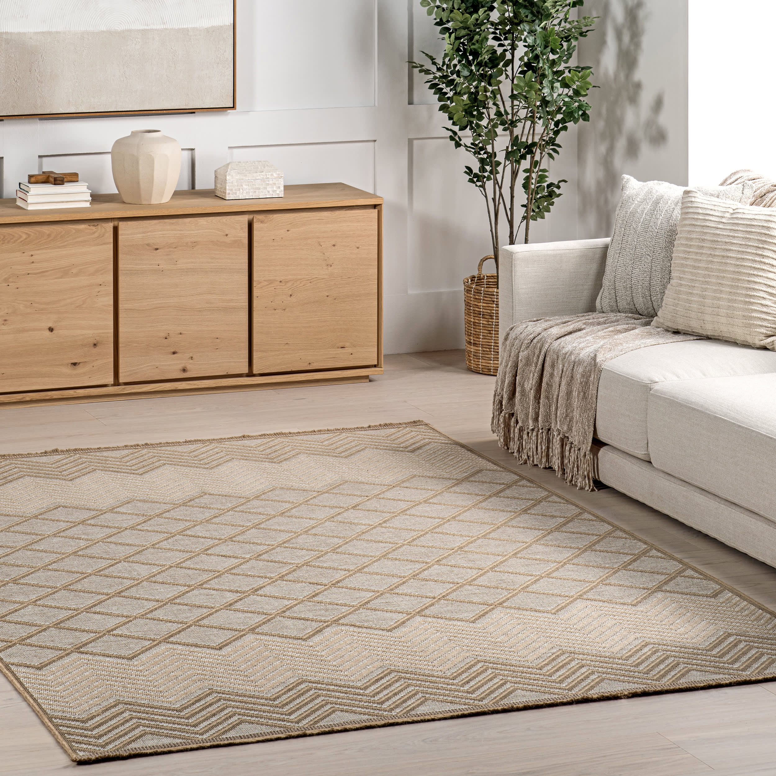Camila Crosshatch Rug | Ivory - Image 2