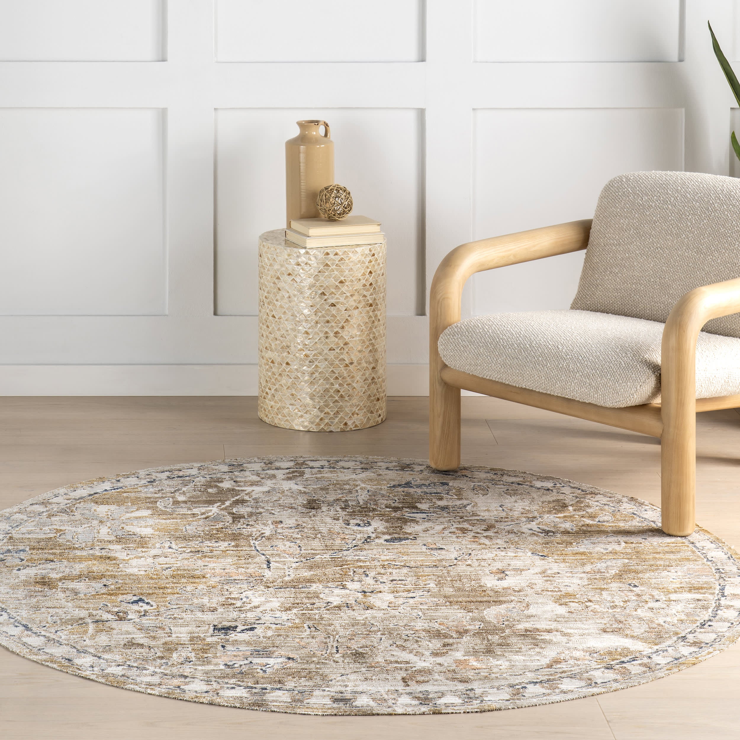Camile Vintage Washable Indoor/Outdoor Rug | Beige - Image 2
