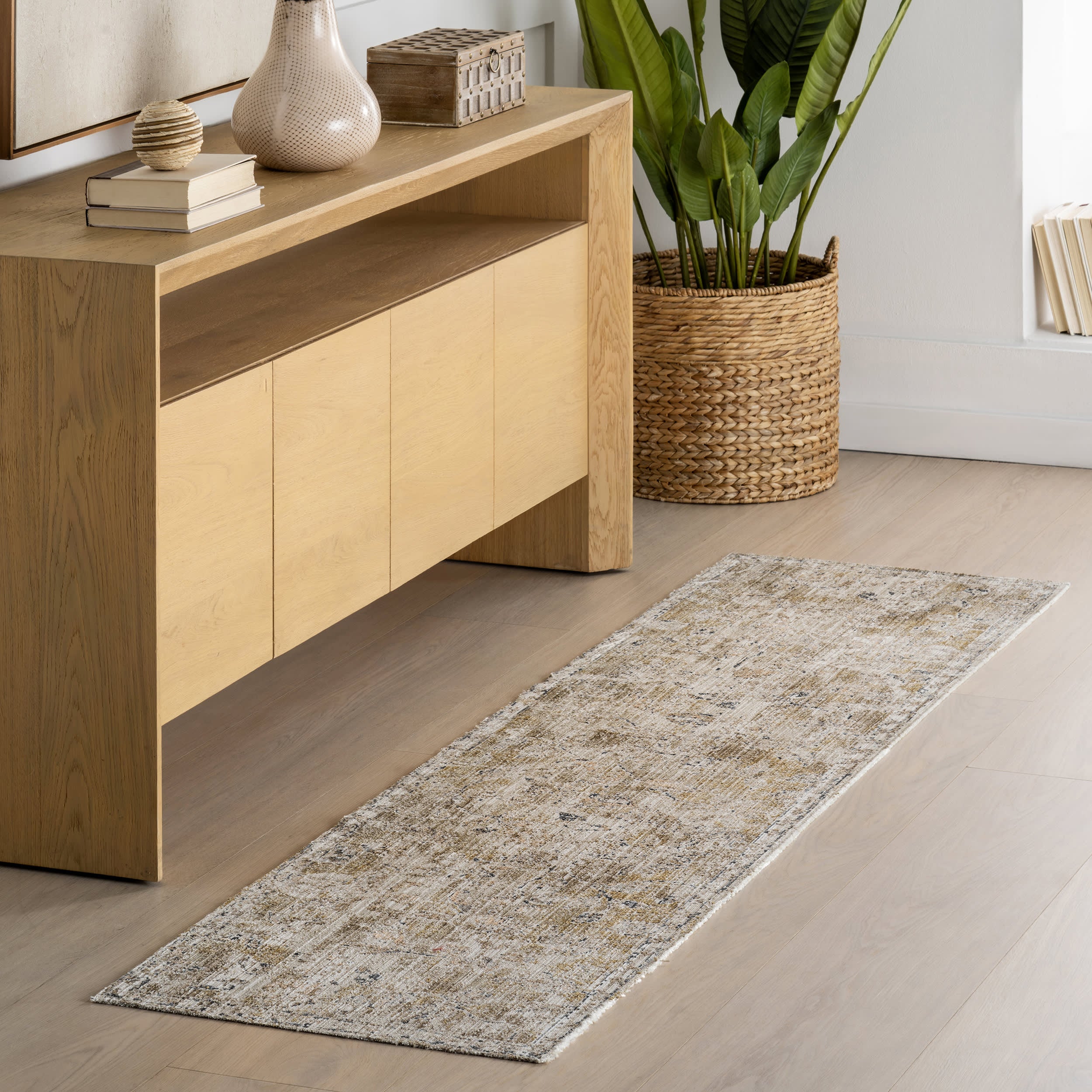 Camile Vintage Washable Indoor/Outdoor Rug | Beige - Image 2