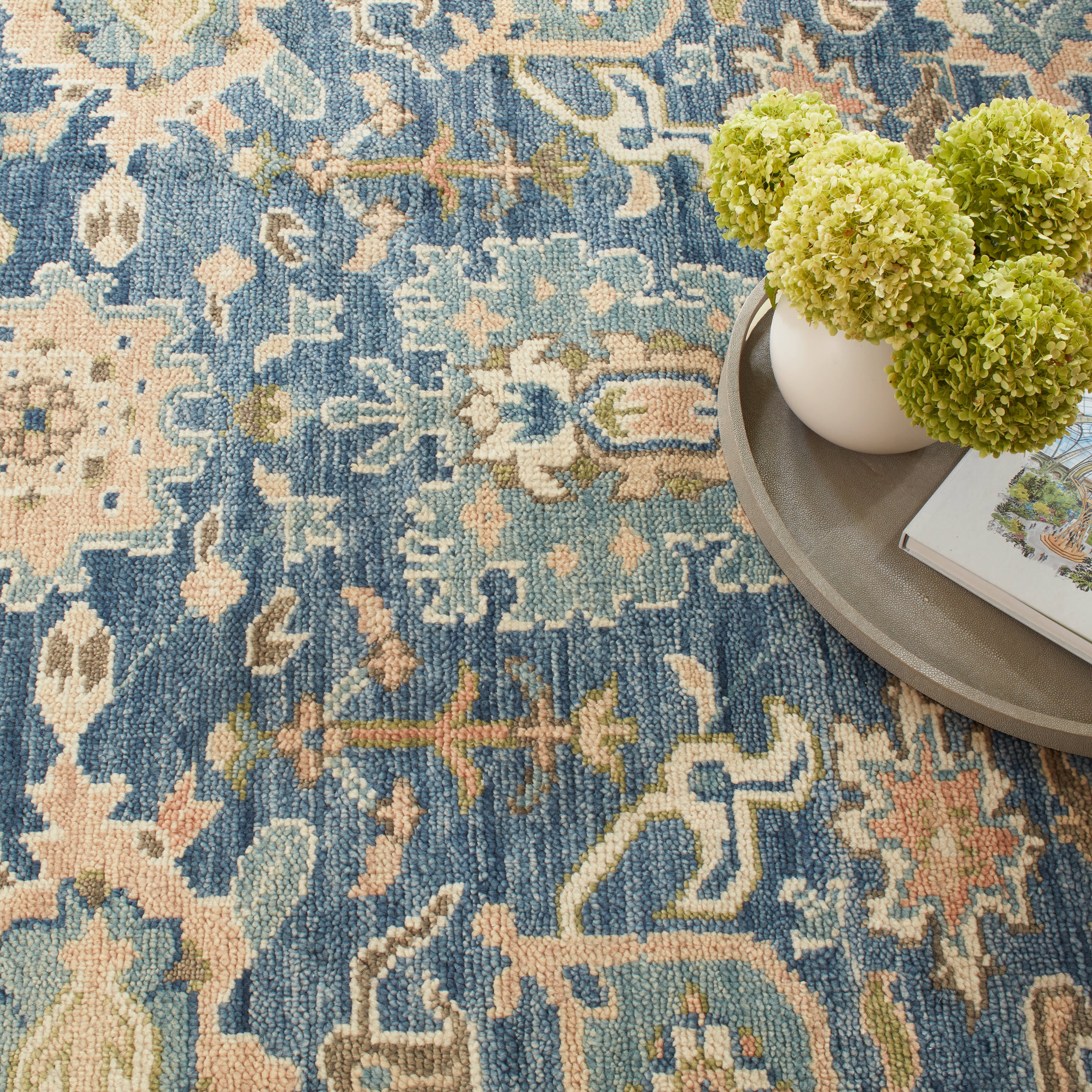 Camille Hand Knotted Wool Rug | Navy - Image 3