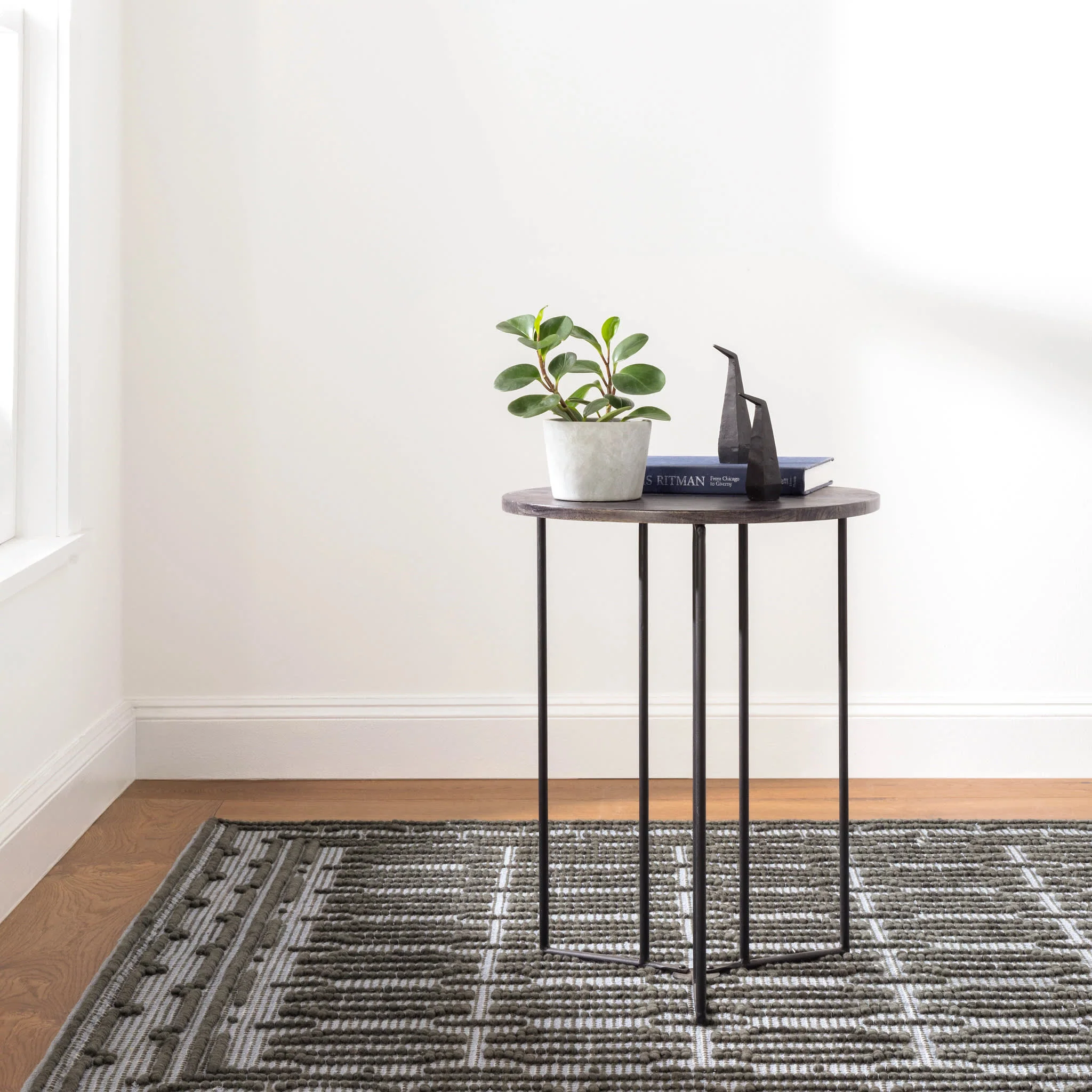 Campbell Handwoven Wool Rug | Iron - Image 3