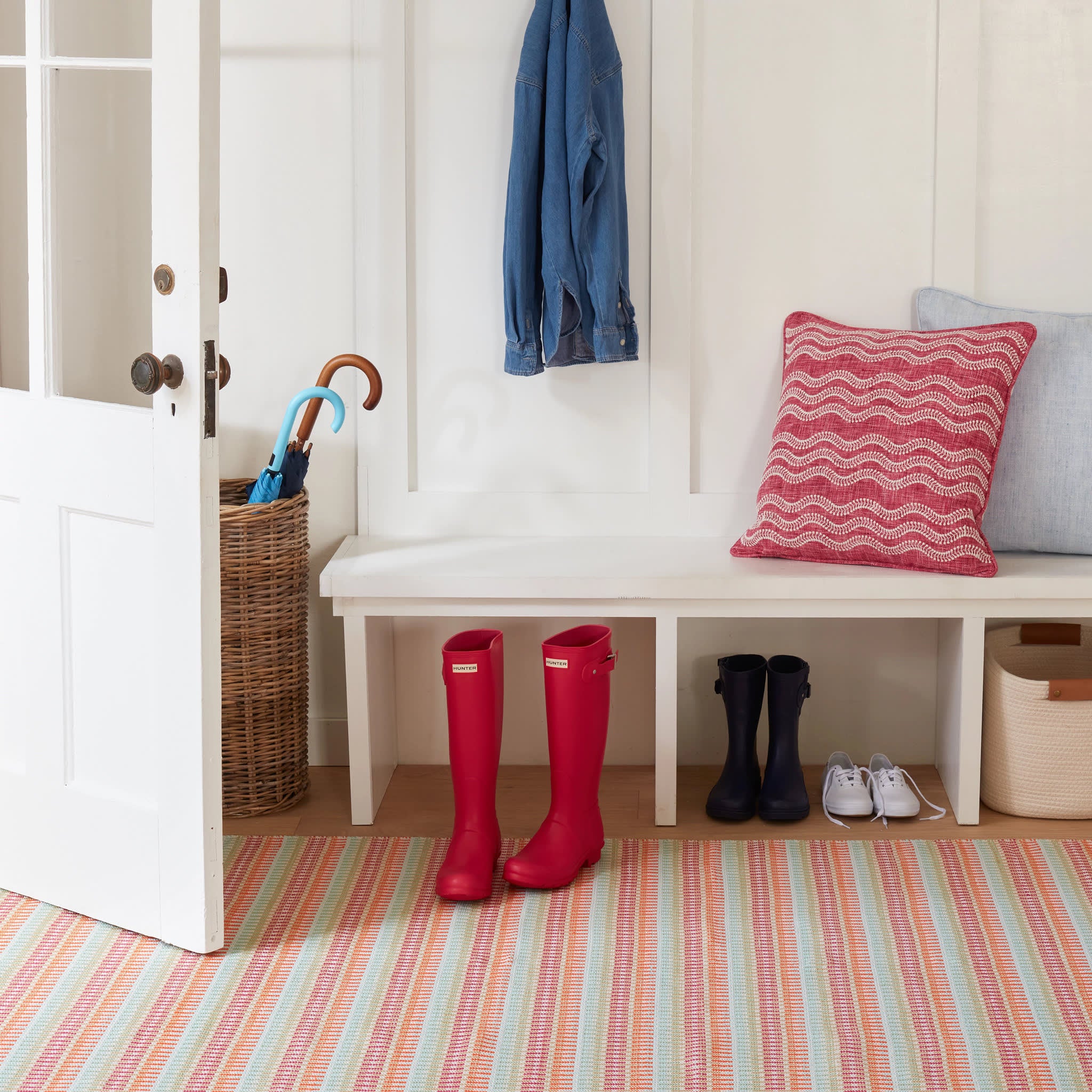 Candy Stripe Handwoven Indoor/Outdoor Rug | Multi - Image 2
