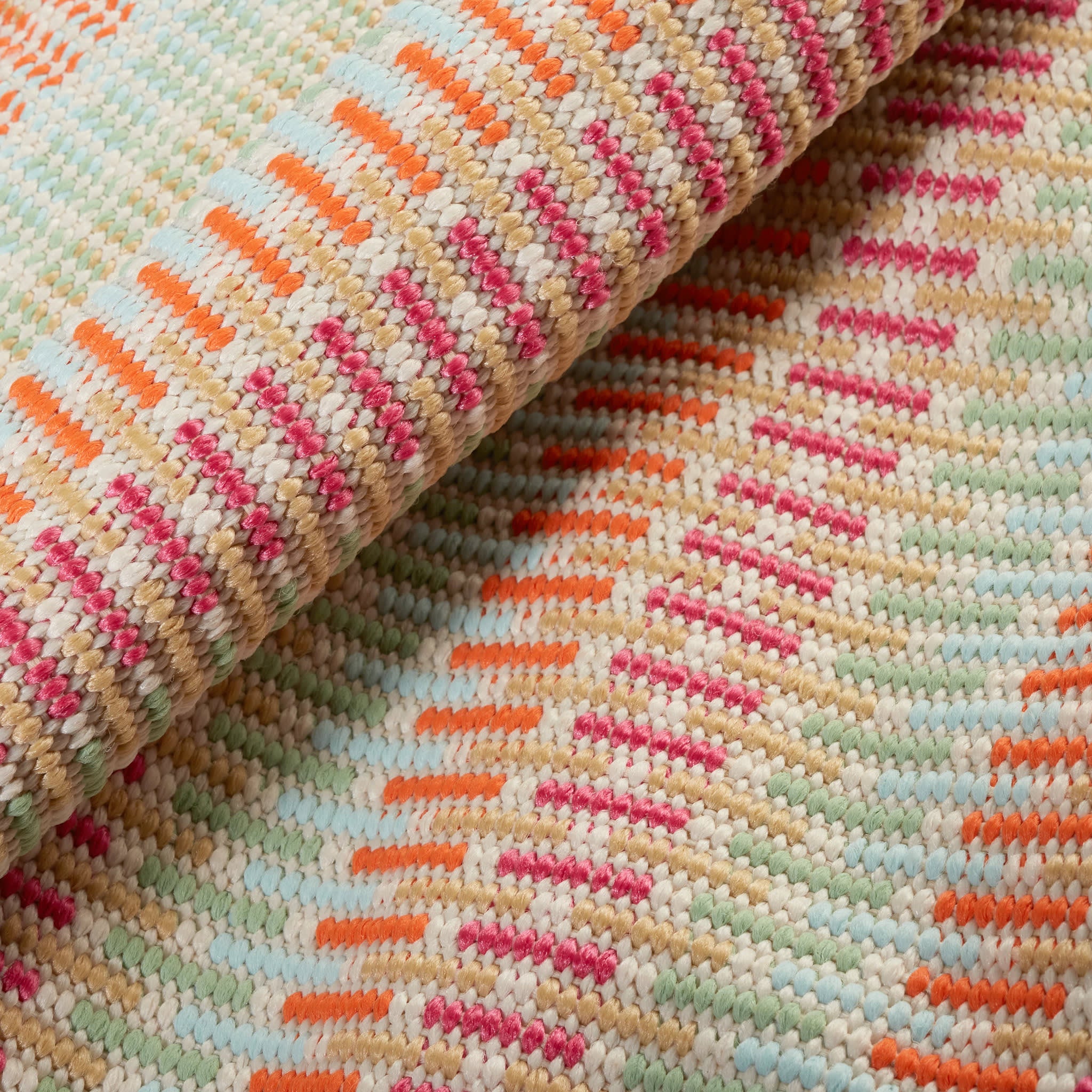Candy Stripe Handwoven Indoor/Outdoor Rug | Multi - Image 4