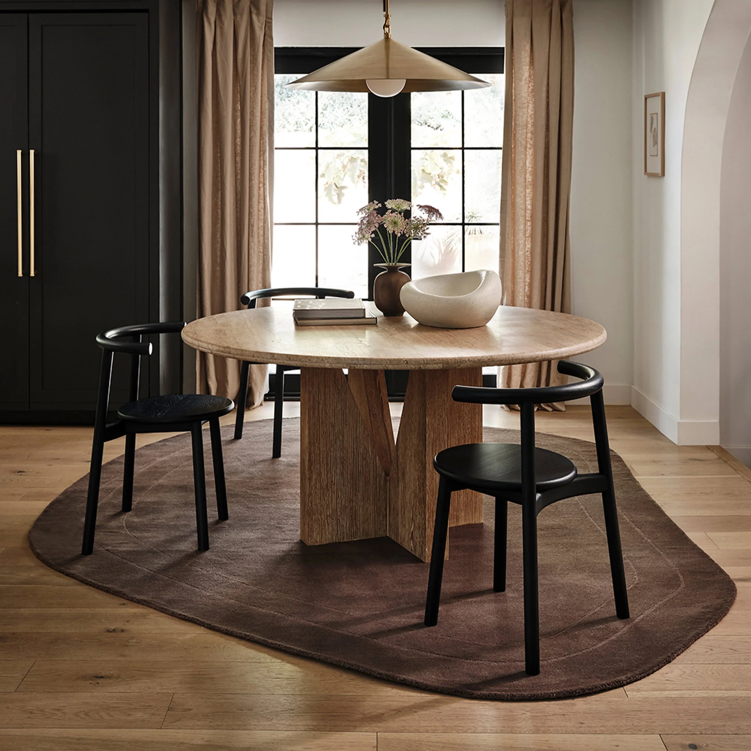 Canyon Abstract Wool Rug | Dark Brown - Image 2