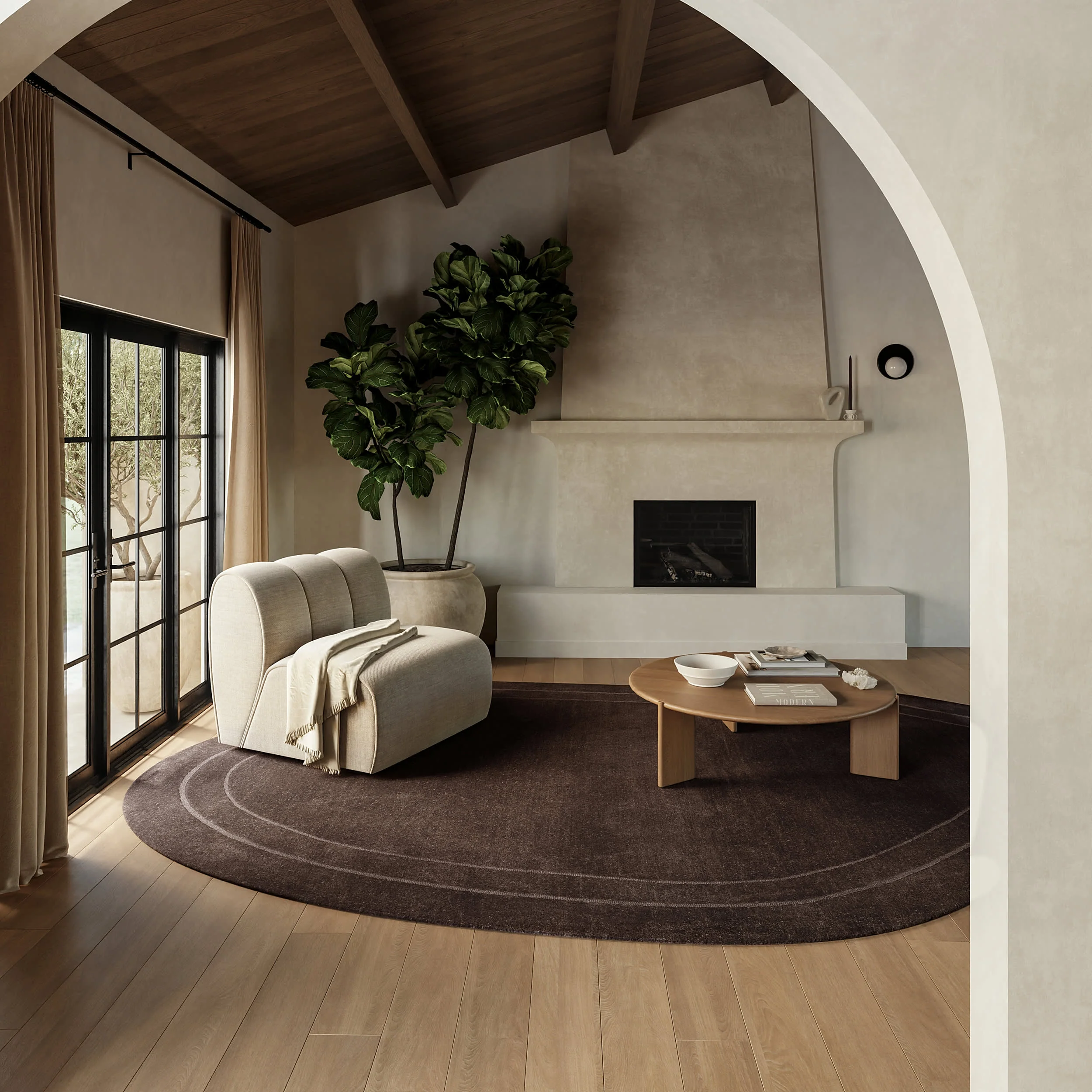 Canyon Abstract Wool Rug | Dark Brown - Image 8