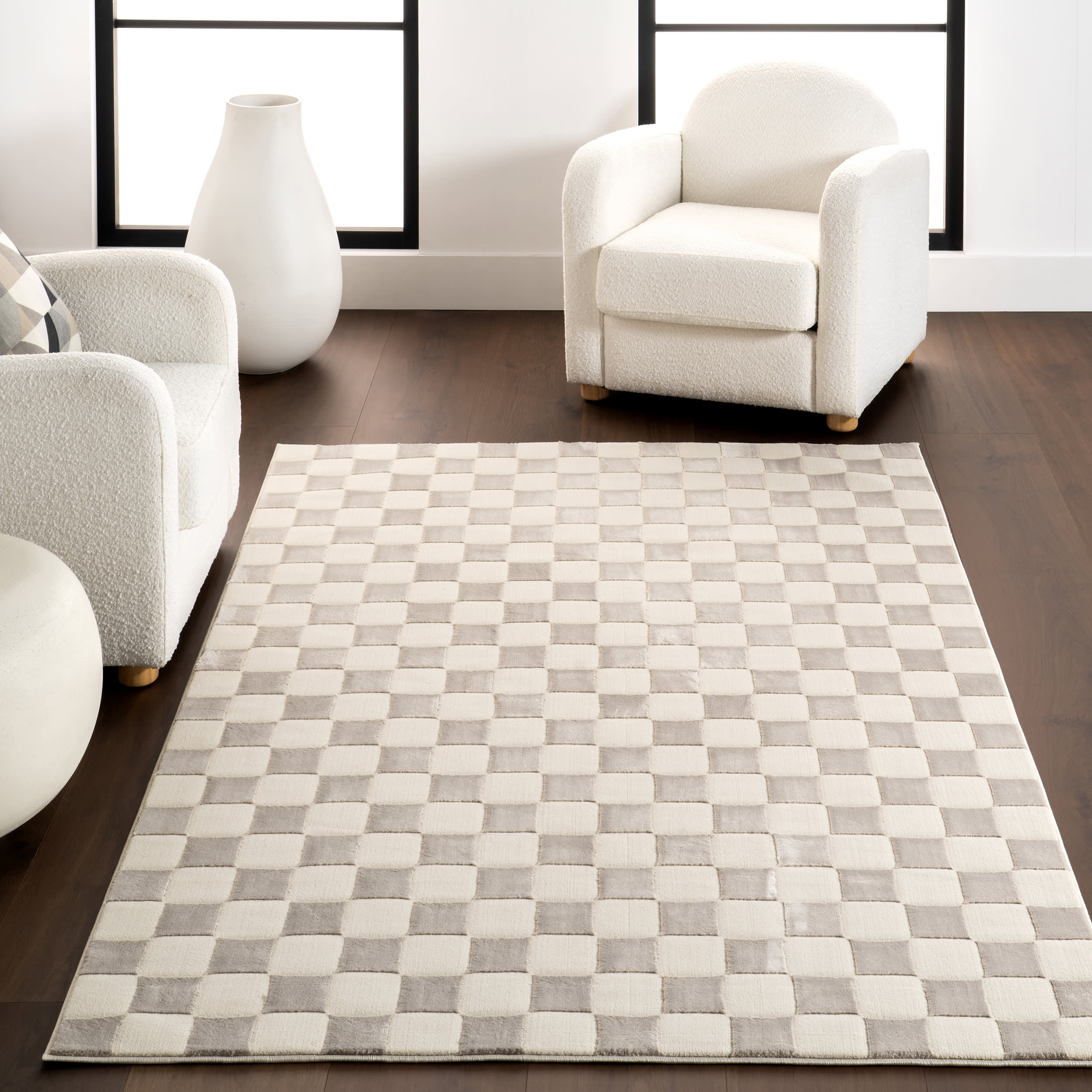 Cape May Plush Textured Washable Rug | Cream/Grey - Image 3