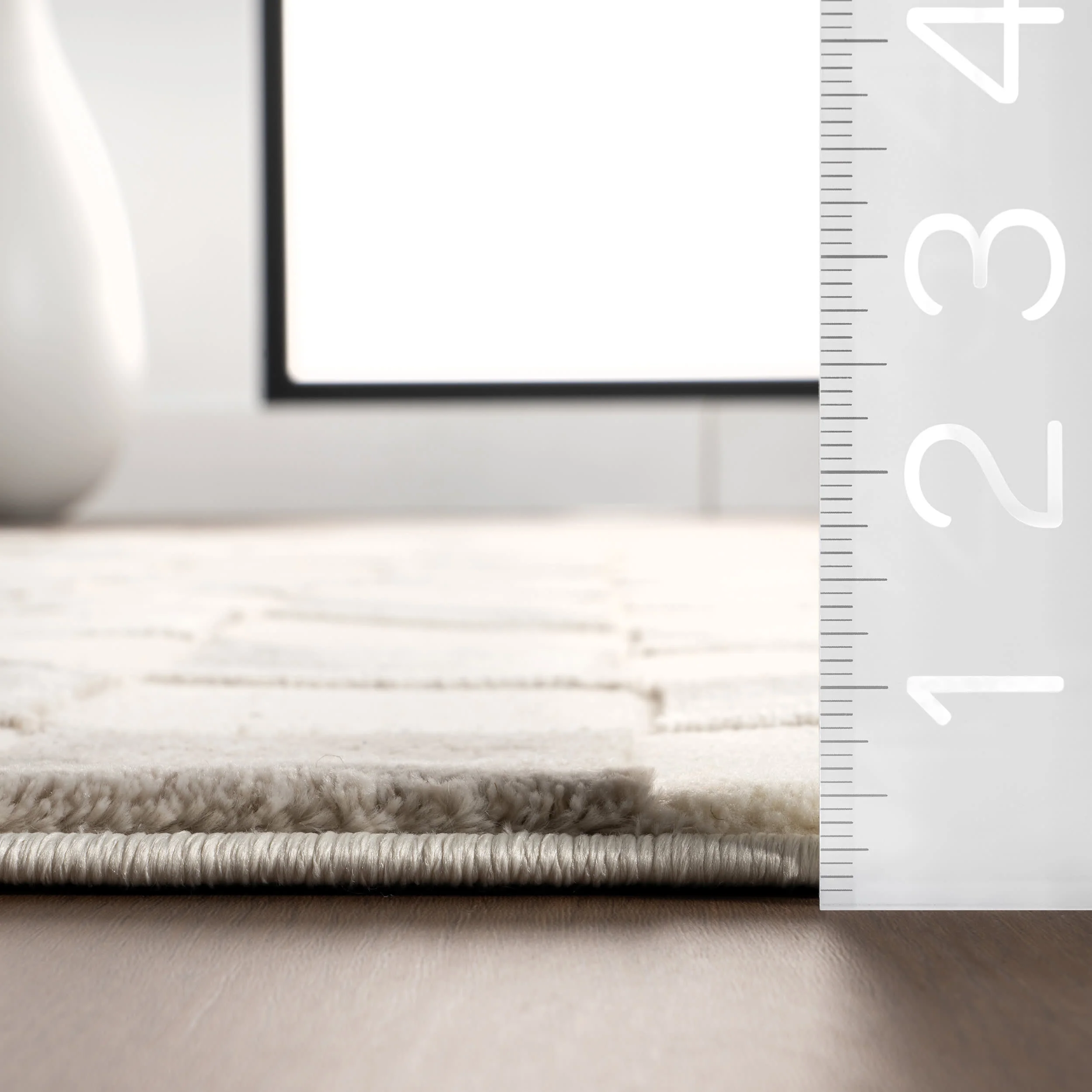 Cape May Plush Textured Washable Rug | Cream/Grey - Image 4