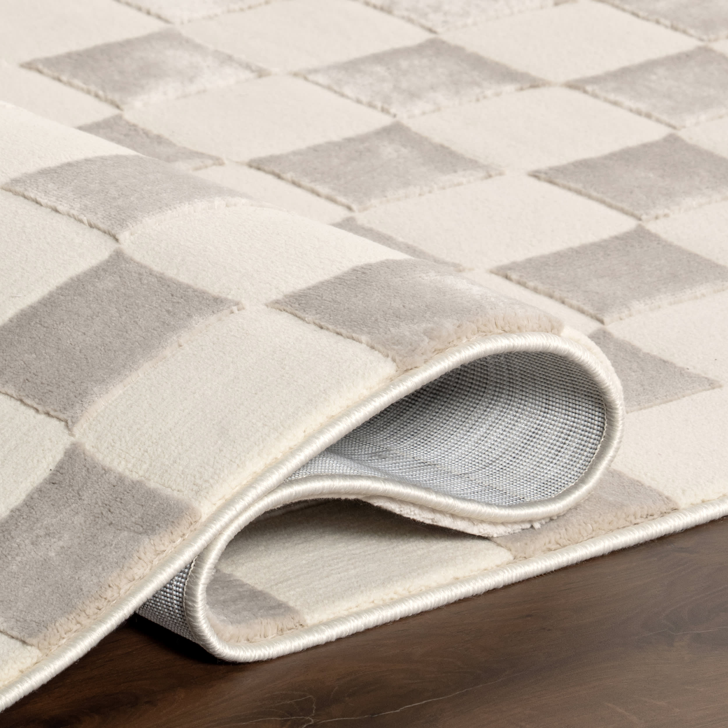 Cape May Plush Textured Washable Rug | Cream/Grey - Image 7
