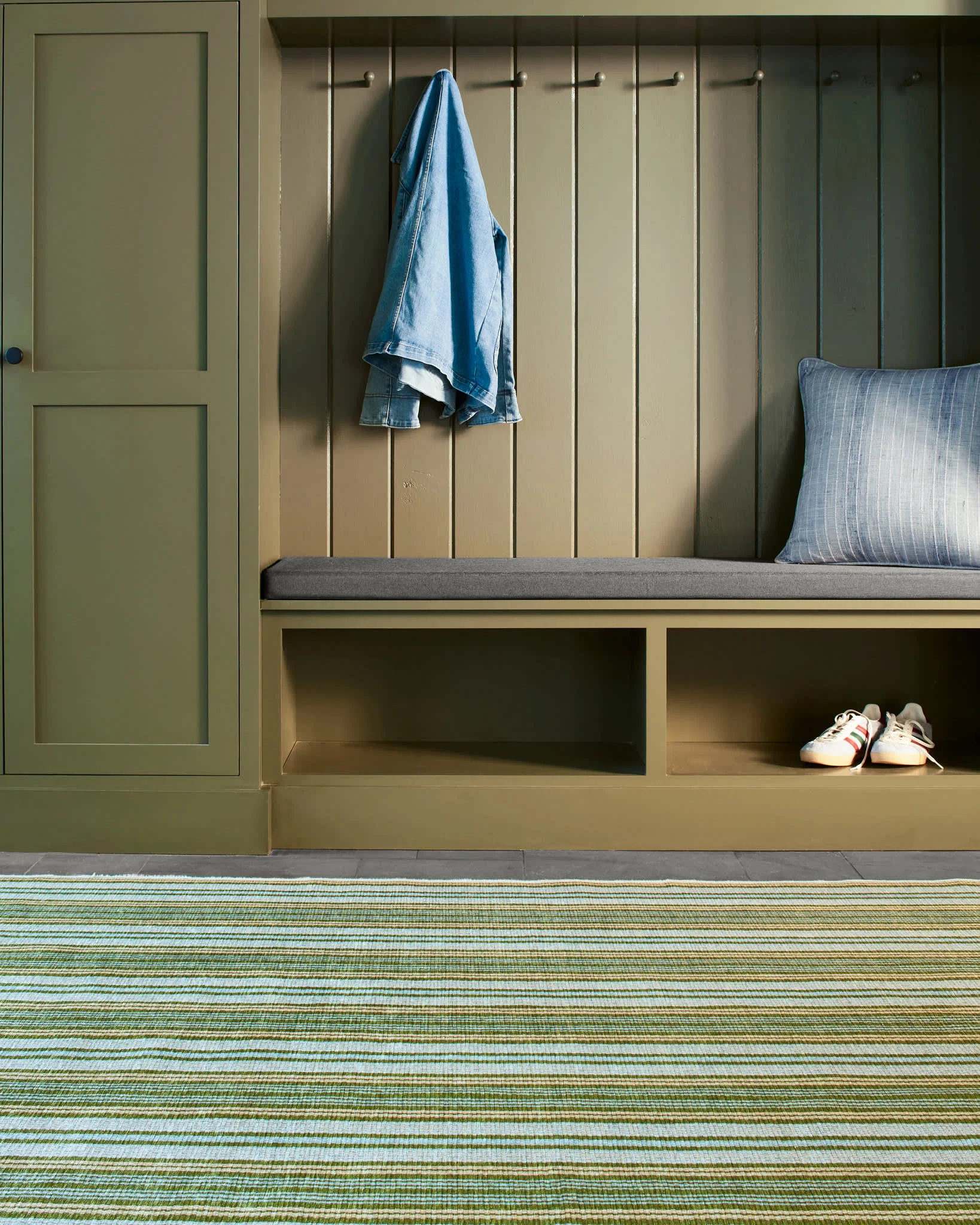 Caravan Stripe Machine Washable Rug | Multi - Image 2