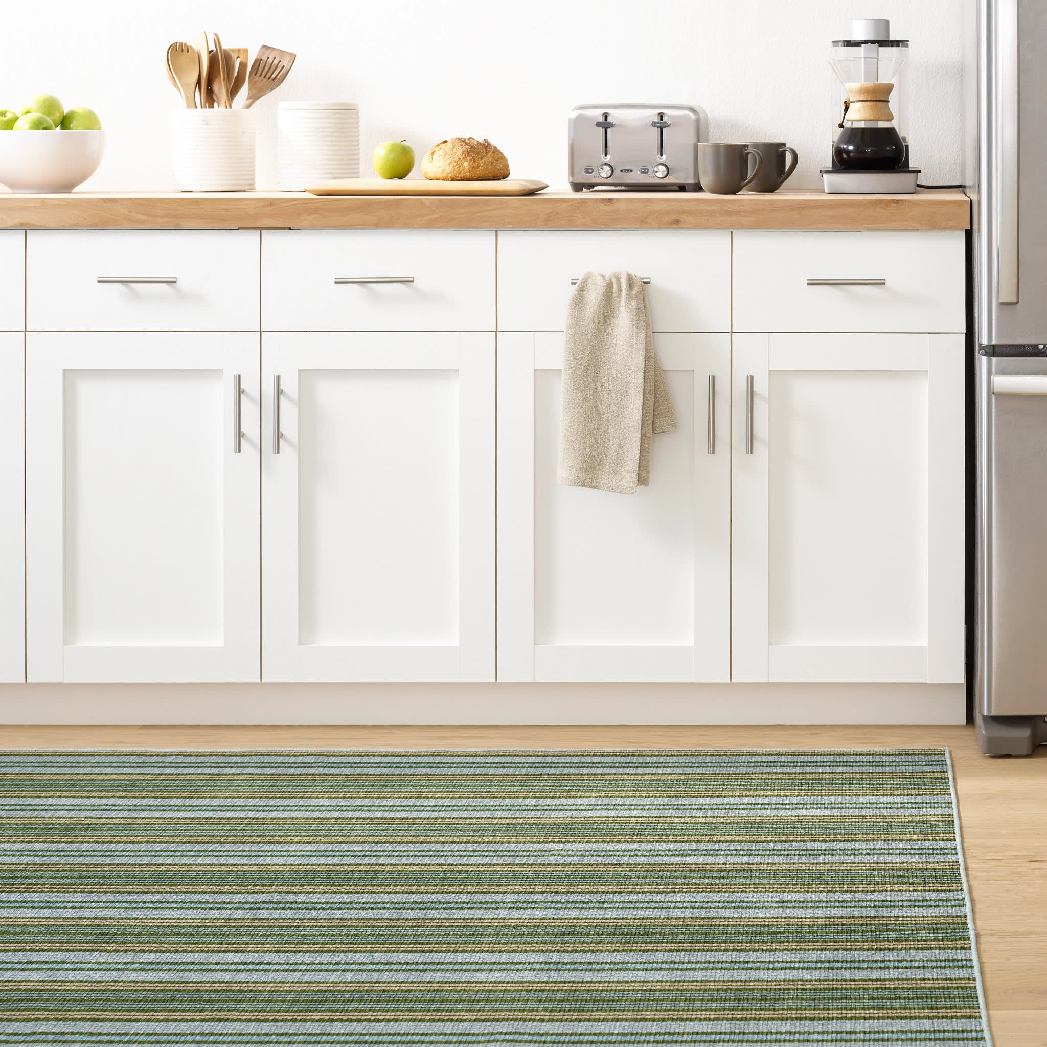 Caravan Stripe Machine Washable Rug | Multi - Image 3