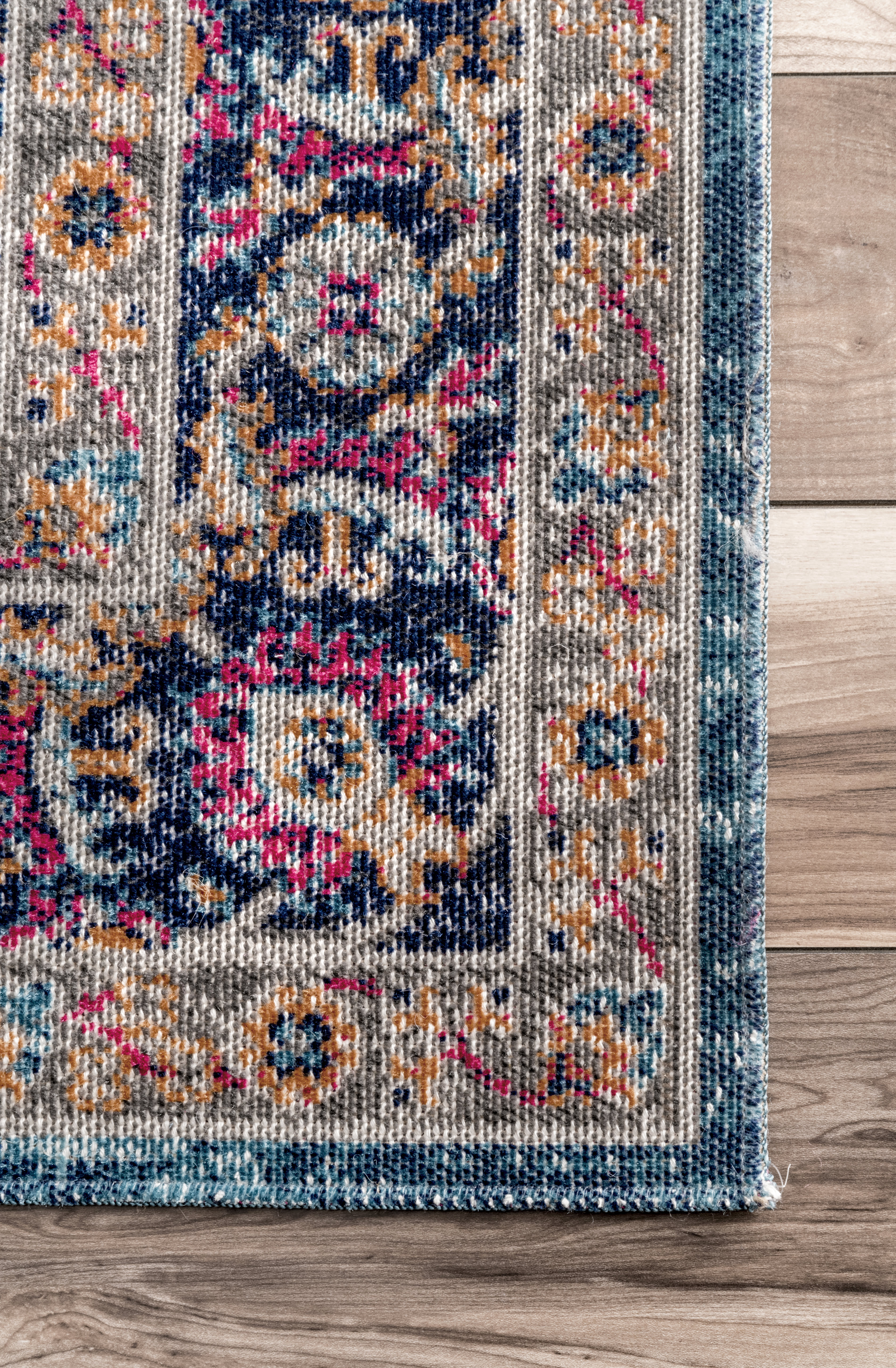 Cardinal Lily Herati Rug | Blue - Image 3