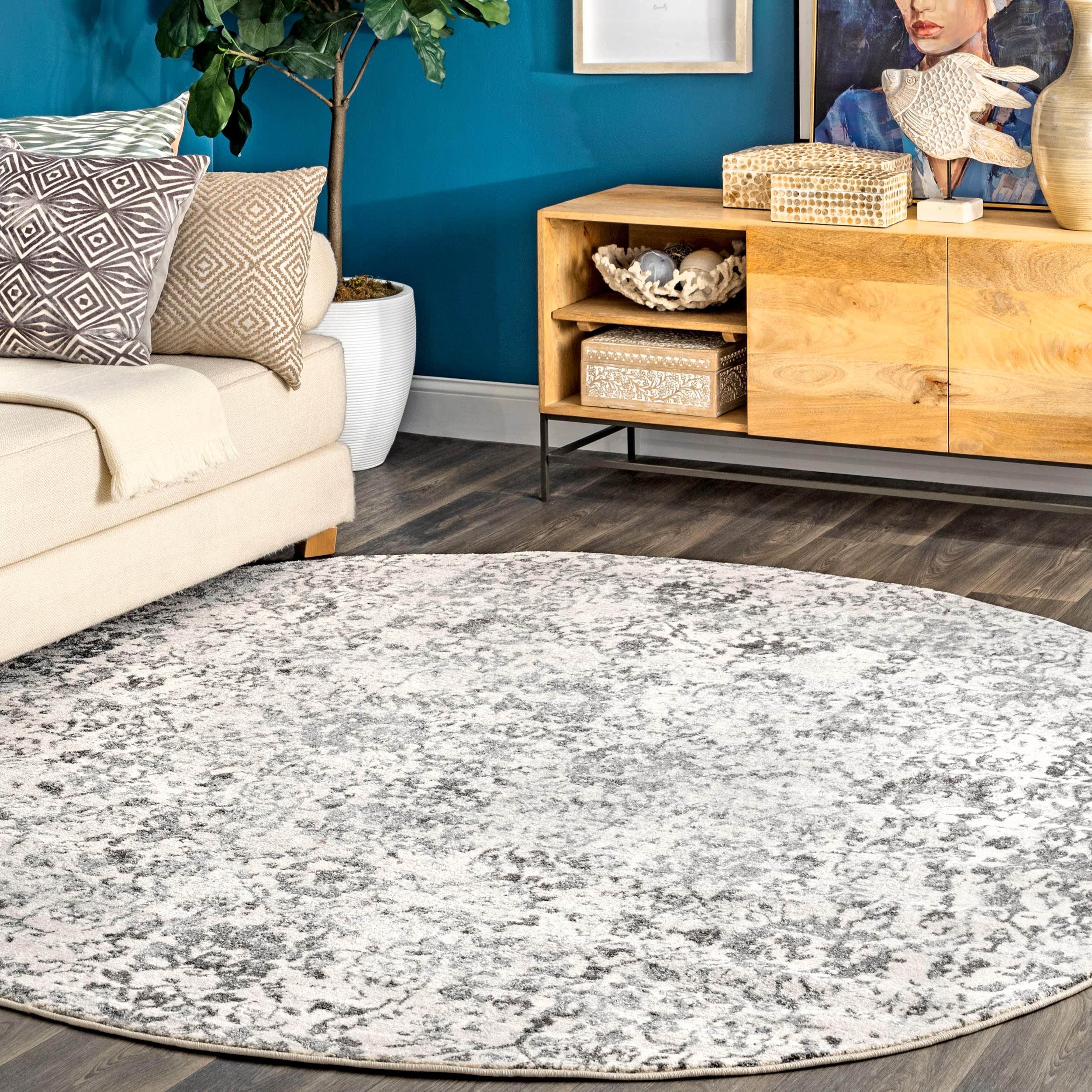 Cardinal Peony Vineyard Rug | Grey - Image 2
