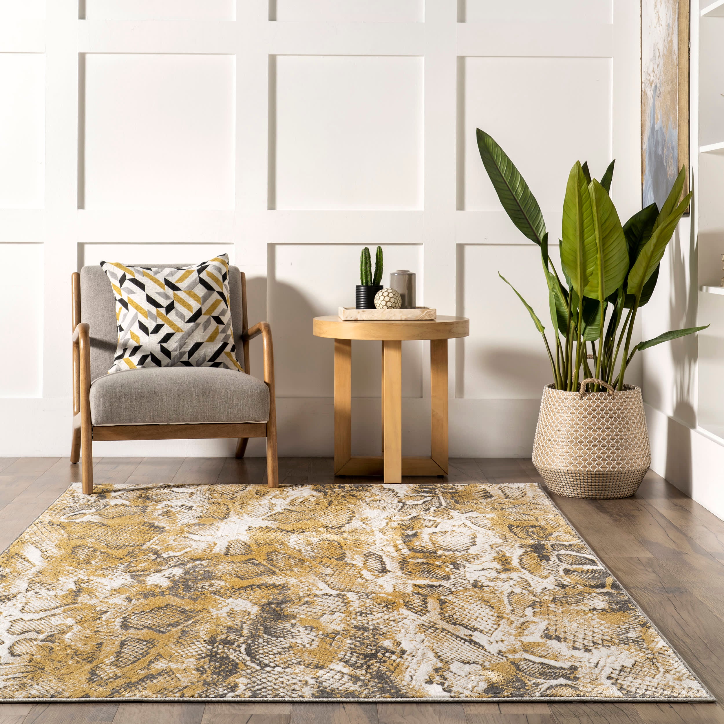 Carissa Serpent Patterned Rug | Beige - Image 4
