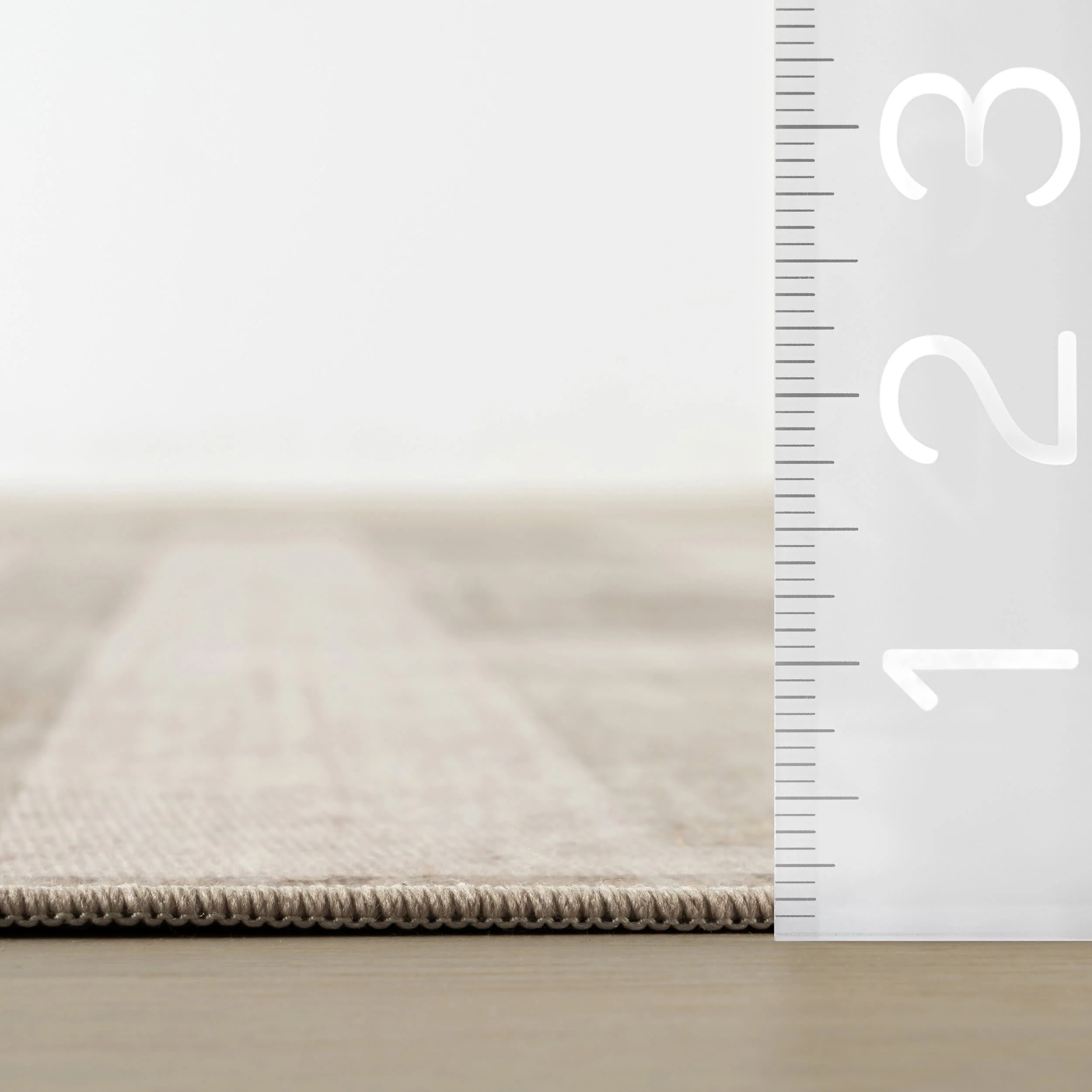 Carisse Striped Washable Rug | Beige - Image 6