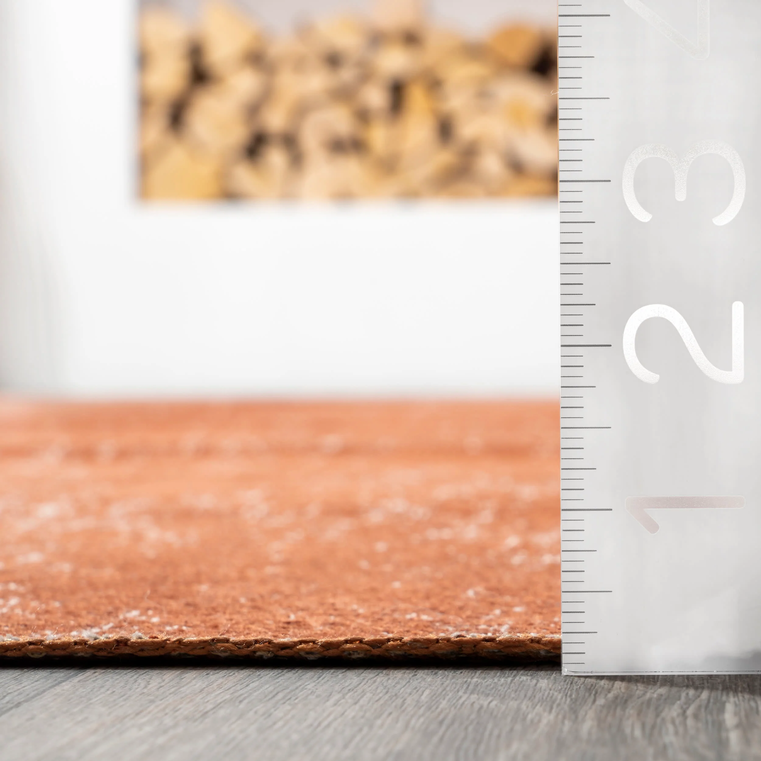 Carla Washable Hazy Solid Rug | Burnt Orange - Image 5