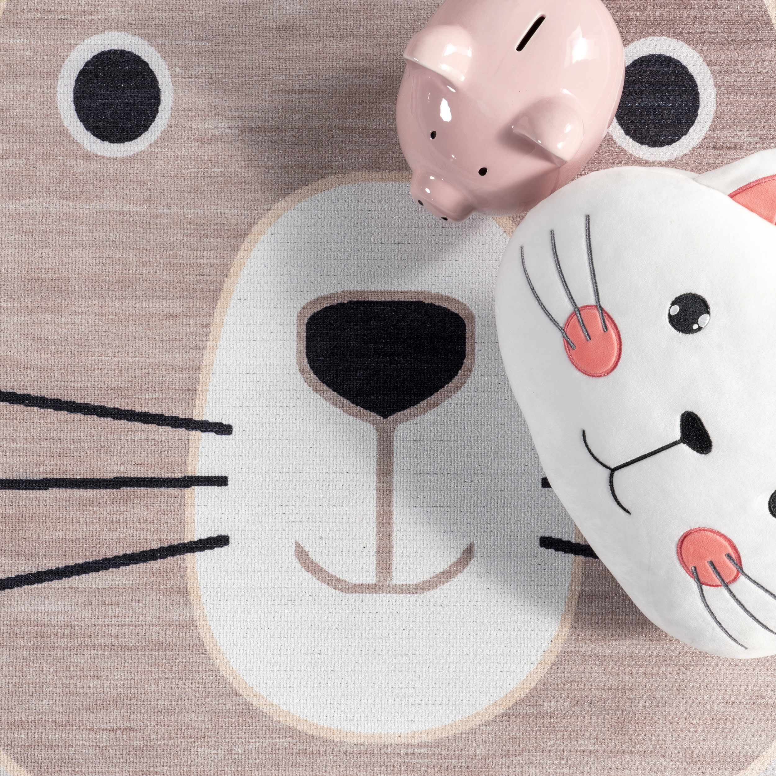 Carley Kids Puppy Washable Rug | Light Grey - Image 6