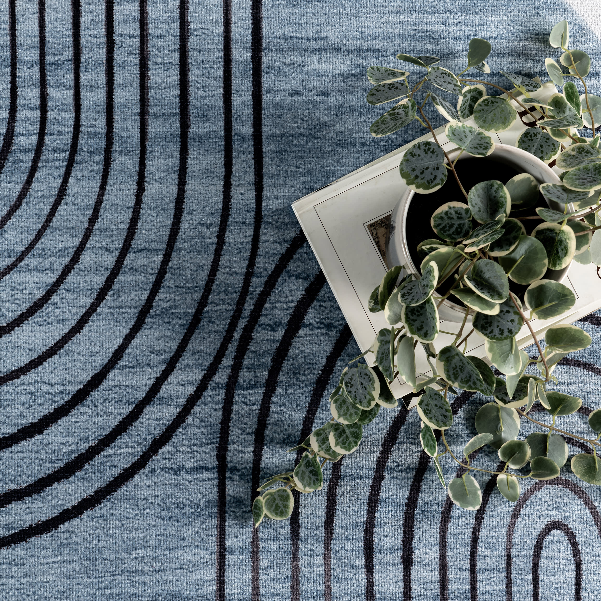 Carlotta Washable Desert Sunset Rug | Blue - Image 7