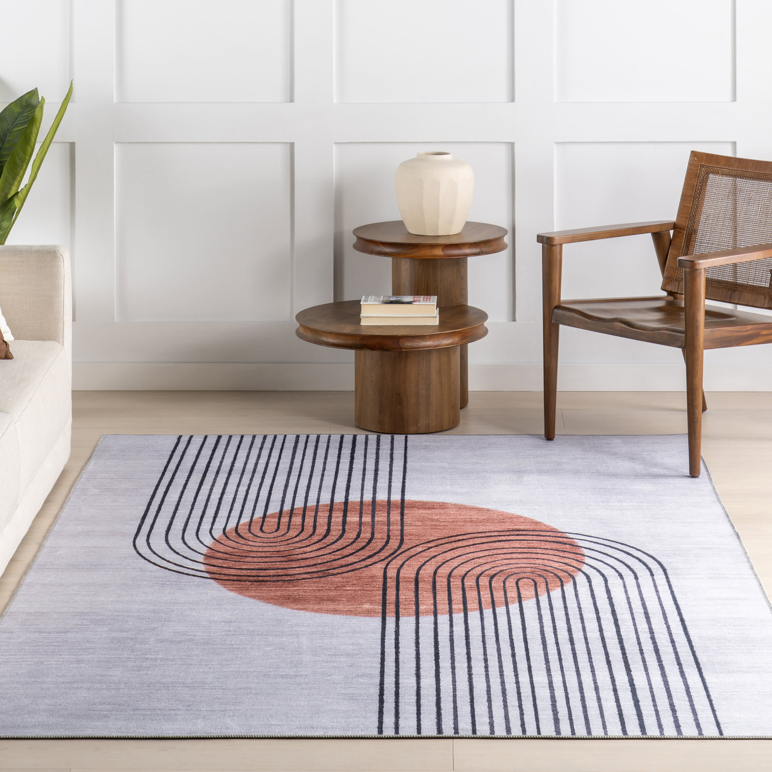 Carlotta Washable Desert Sunset Rug | Burnt Orange - Image 5