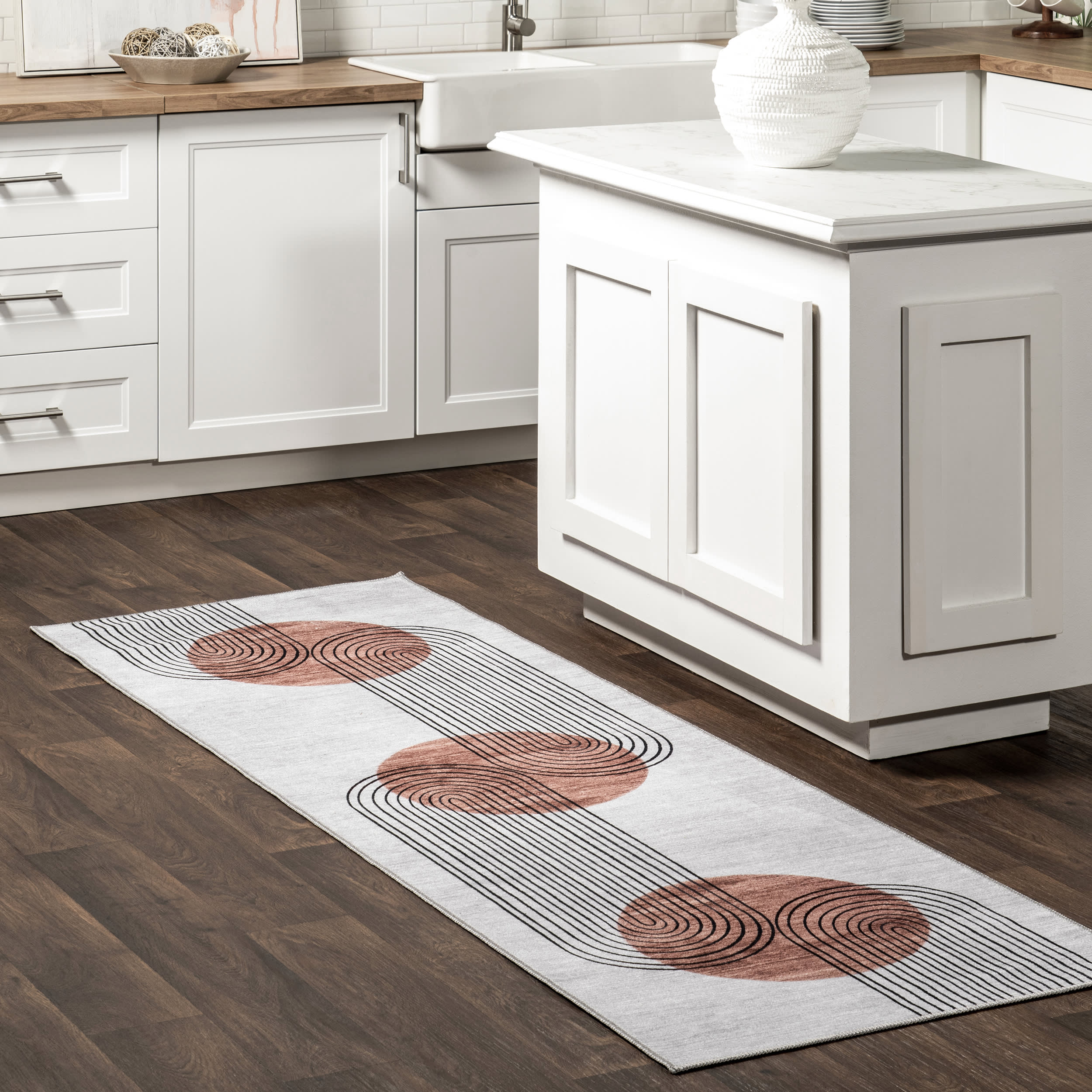 Carlotta Washable Desert Sunset Rug | Burnt Orange - Image 2