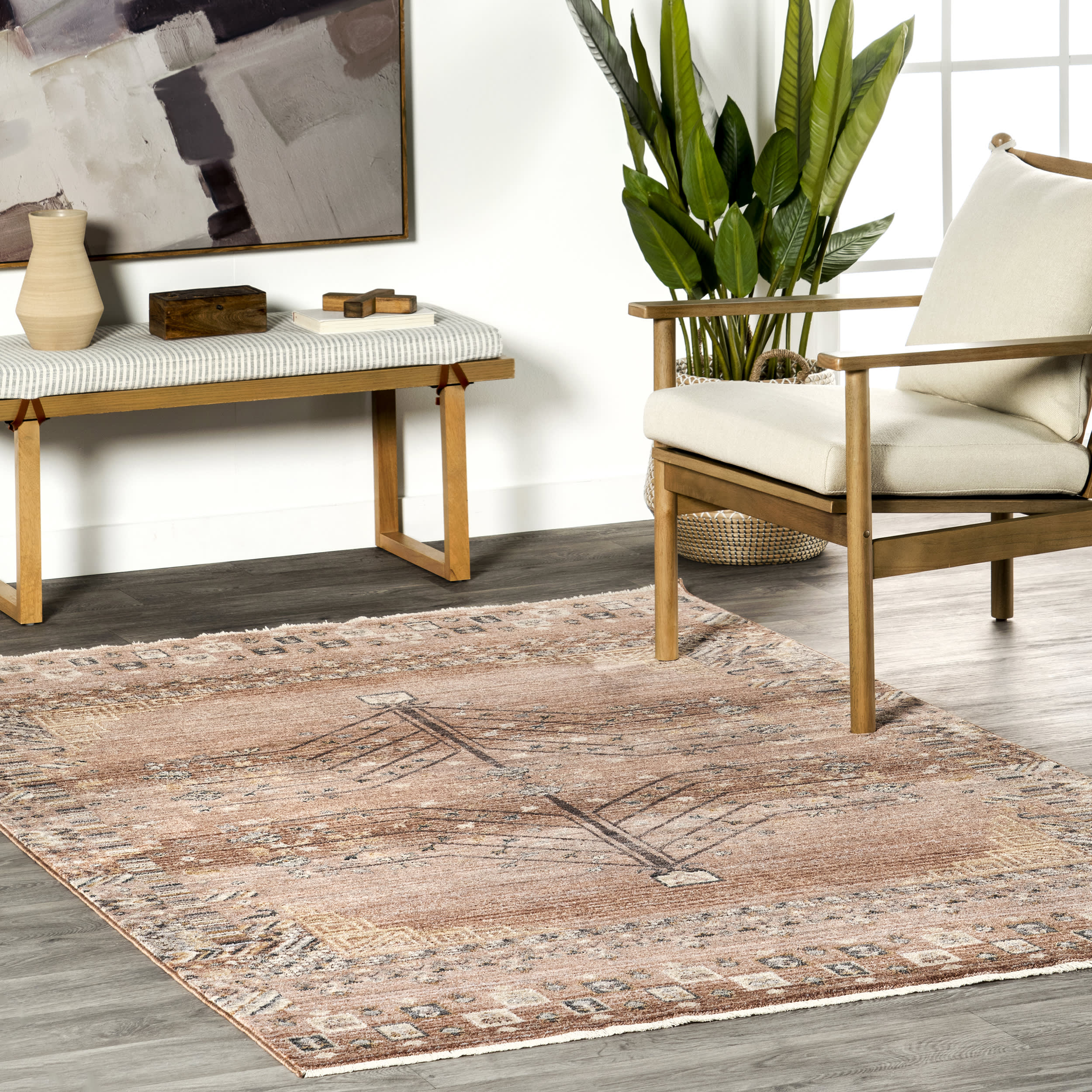 Carmina Antique Meadow Rug | Rust - Image 2