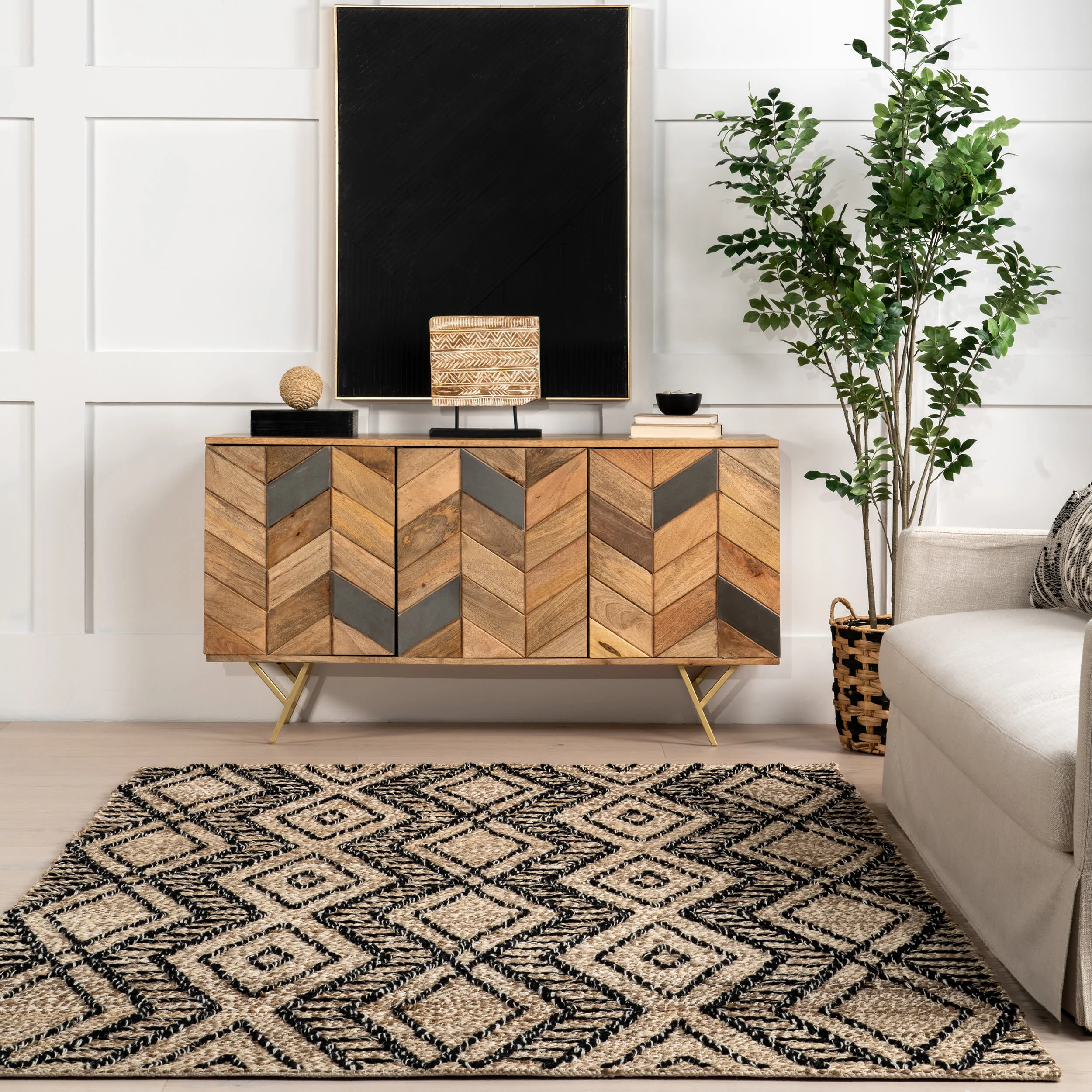 Carolyn Trellis Jute Rug | Light Beige - Image 4