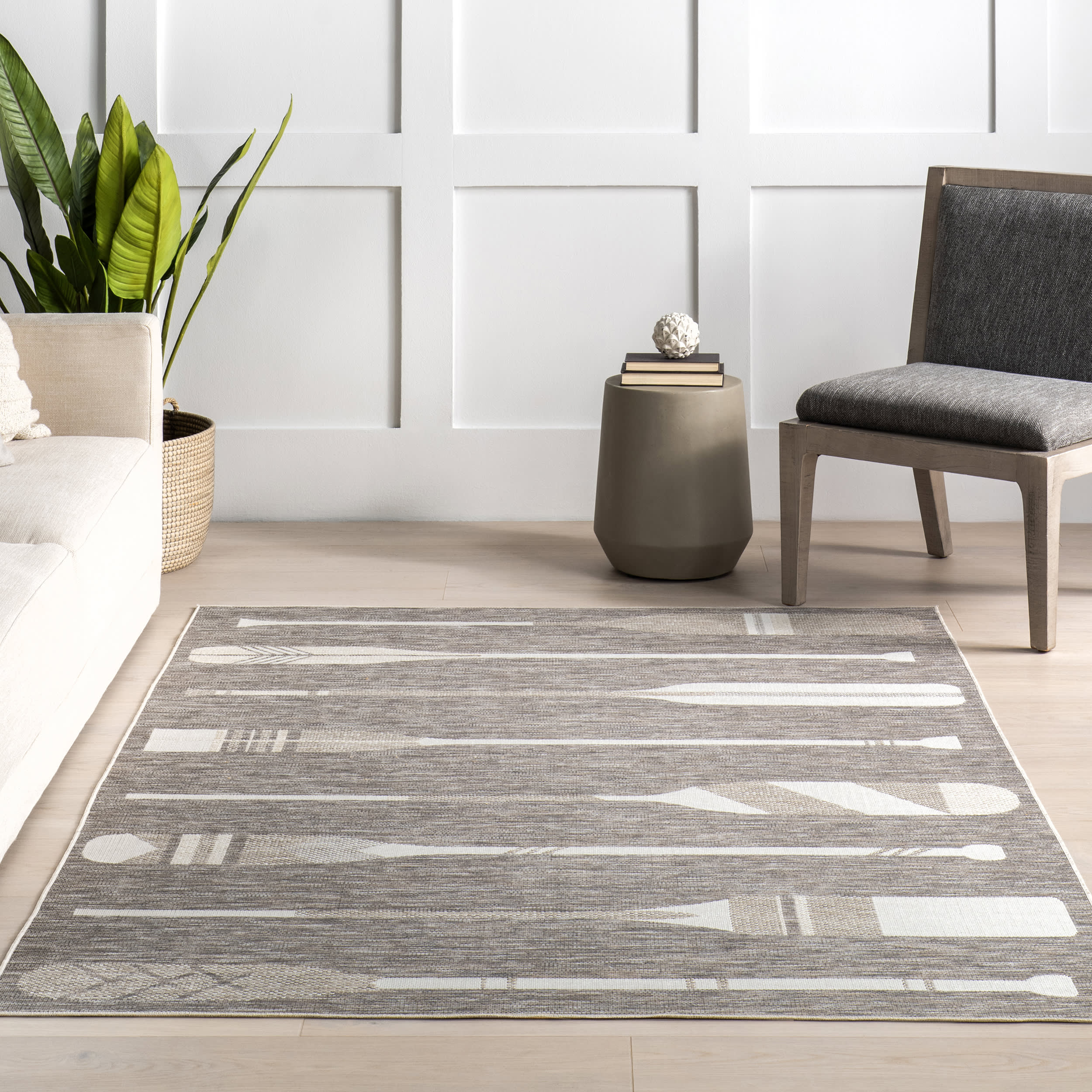 Carter Nautical Oars Indoor/Outdoor Rug | Beige - Image 5