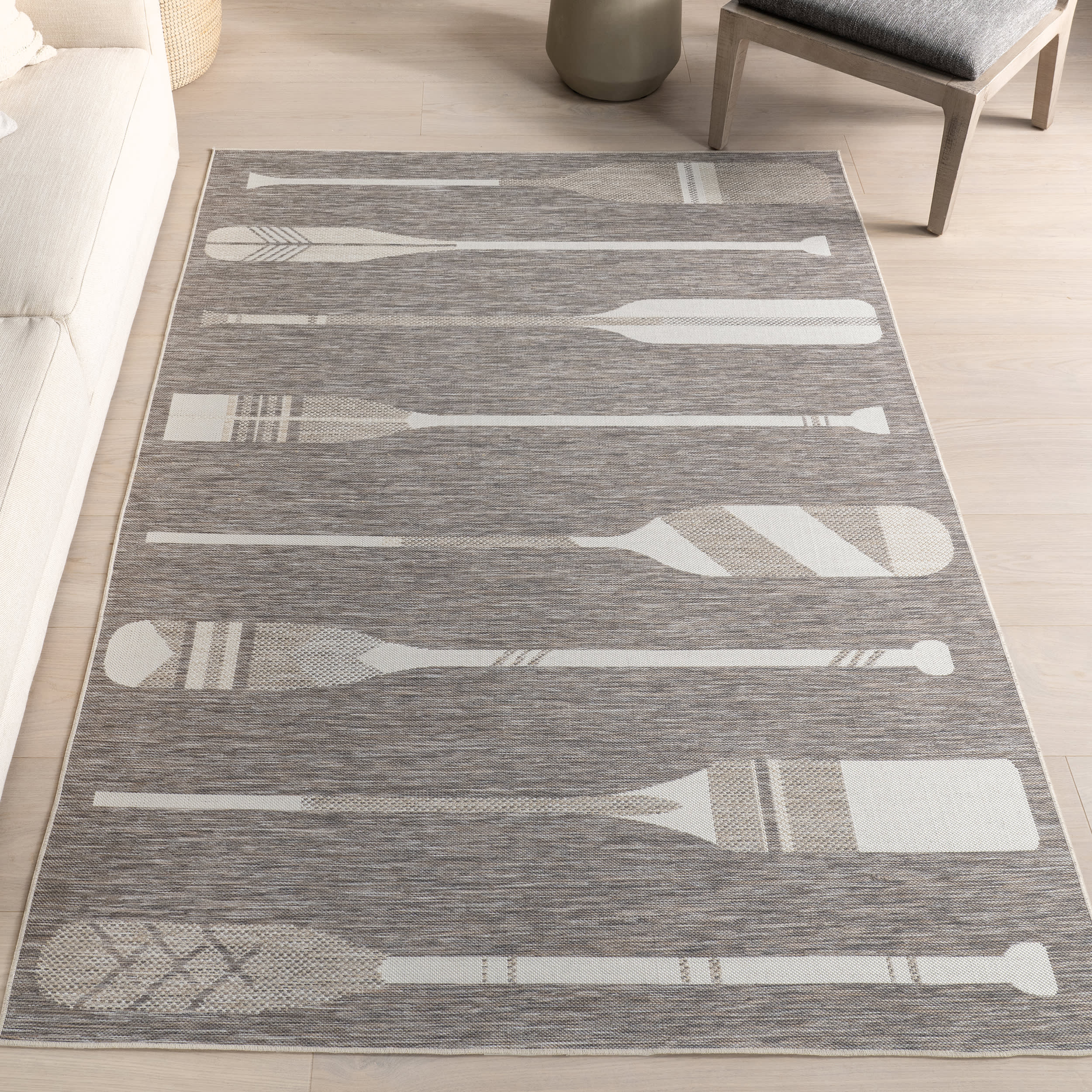 Carter Nautical Oars Indoor/Outdoor Rug | Beige - Image 9