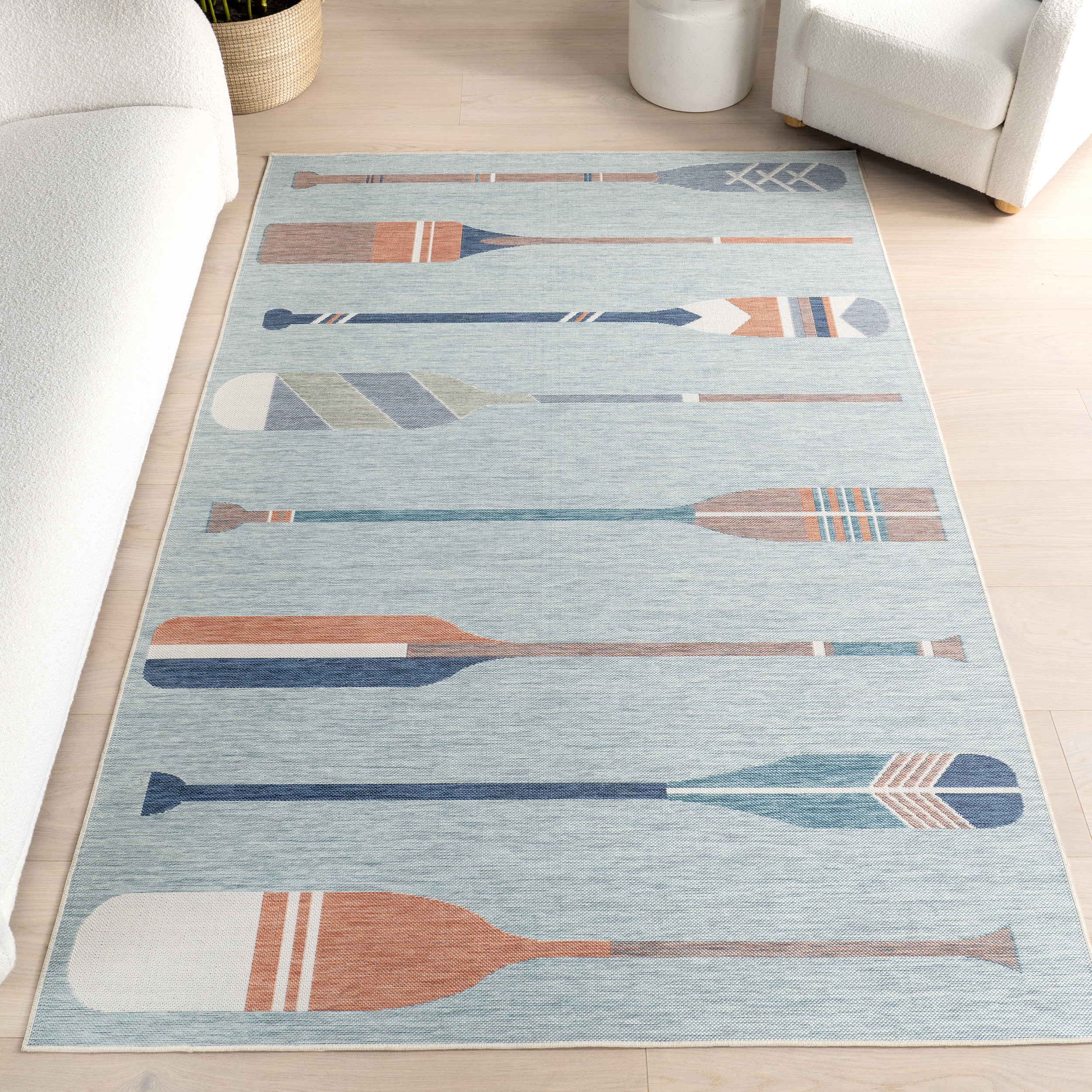 Carter Nautical Oars Indoor/Outdoor Rug | Blue - Image 9