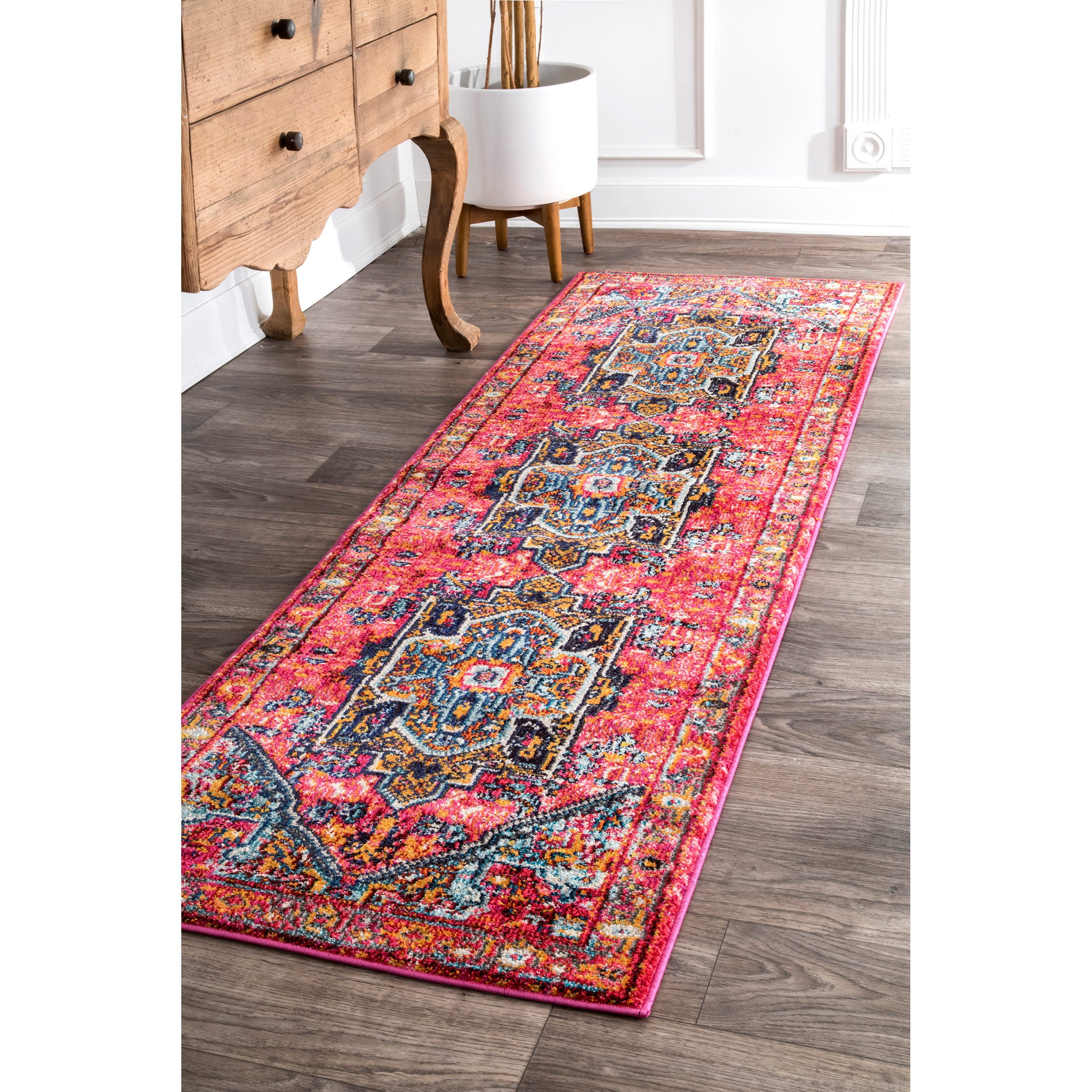 Cartouche Medallion Rug | Pink - Image 2