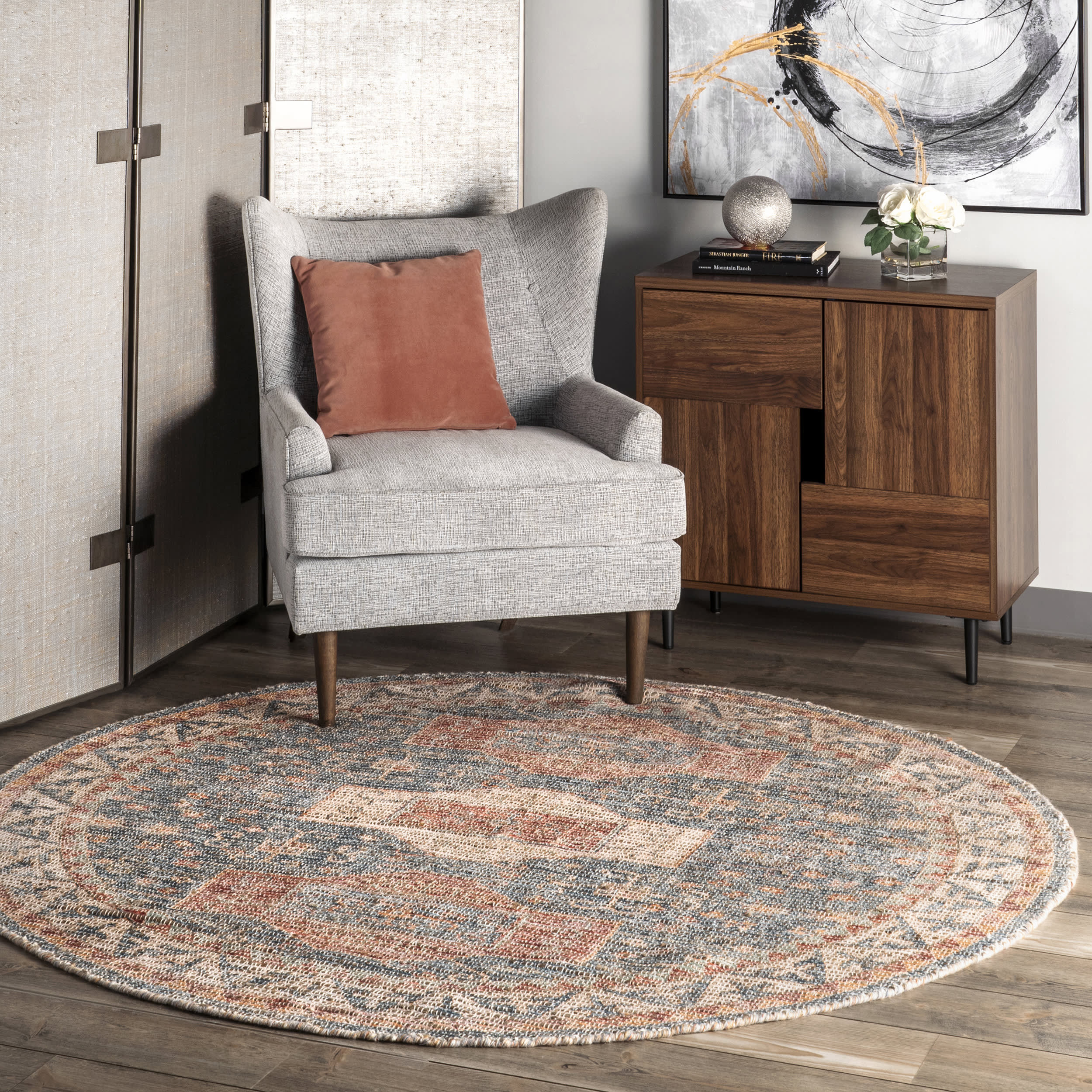 Cartouche Medallion Tassel Rug | Multicolor - Image 2