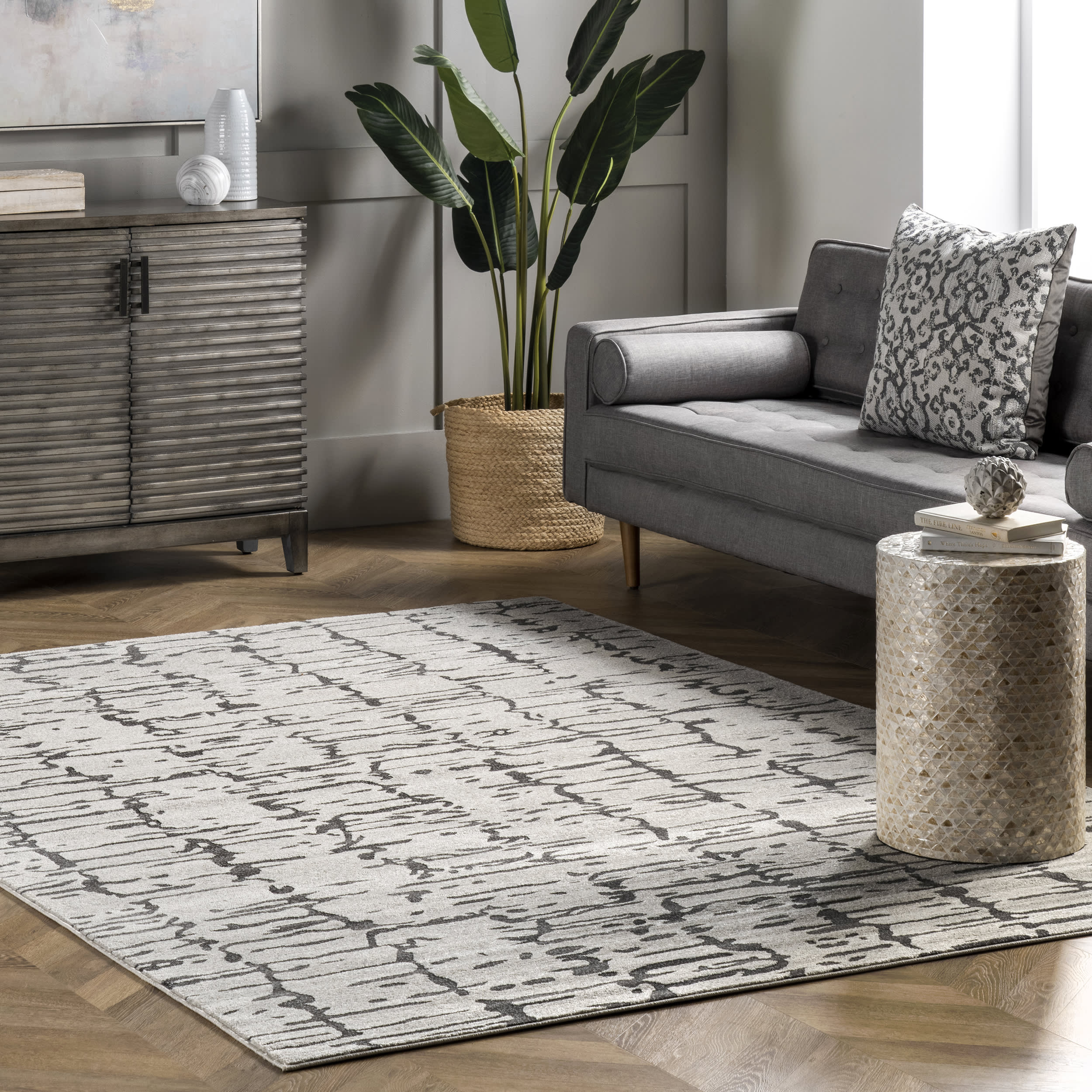 Cascading Abstract Rug | Ivory - Image 2