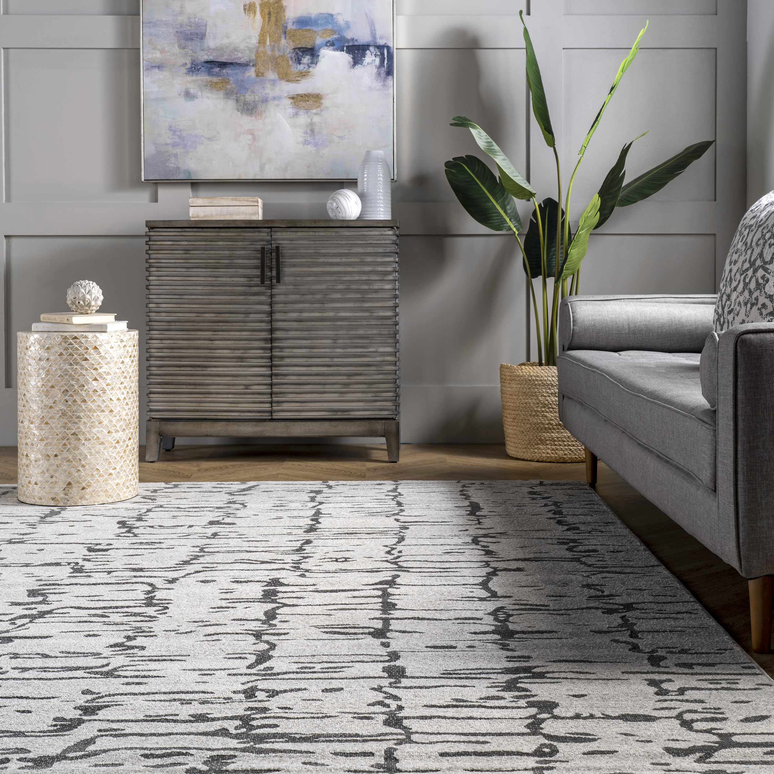 Cascading Abstract Rug | Ivory - Image 4
