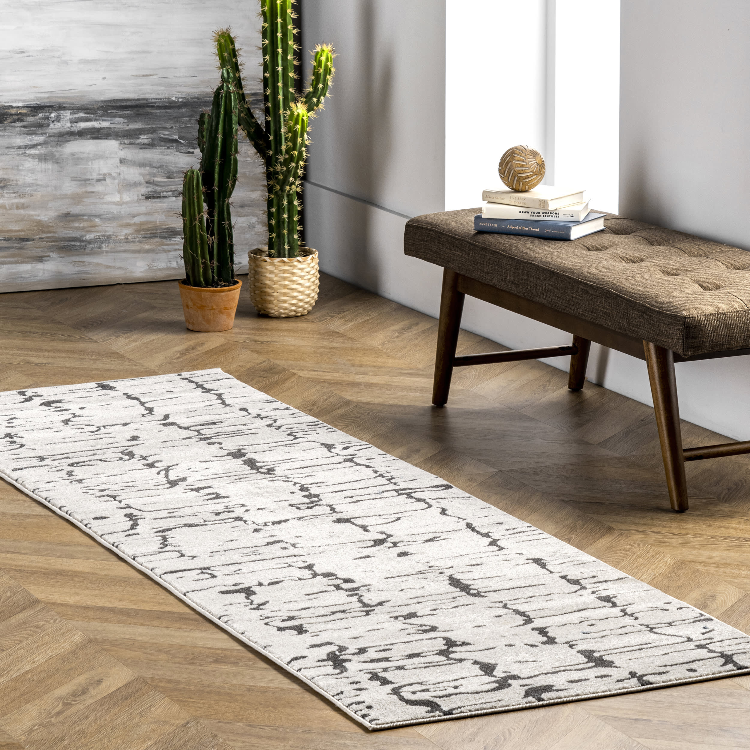 Cascading Abstract Rug | Ivory - Image 2