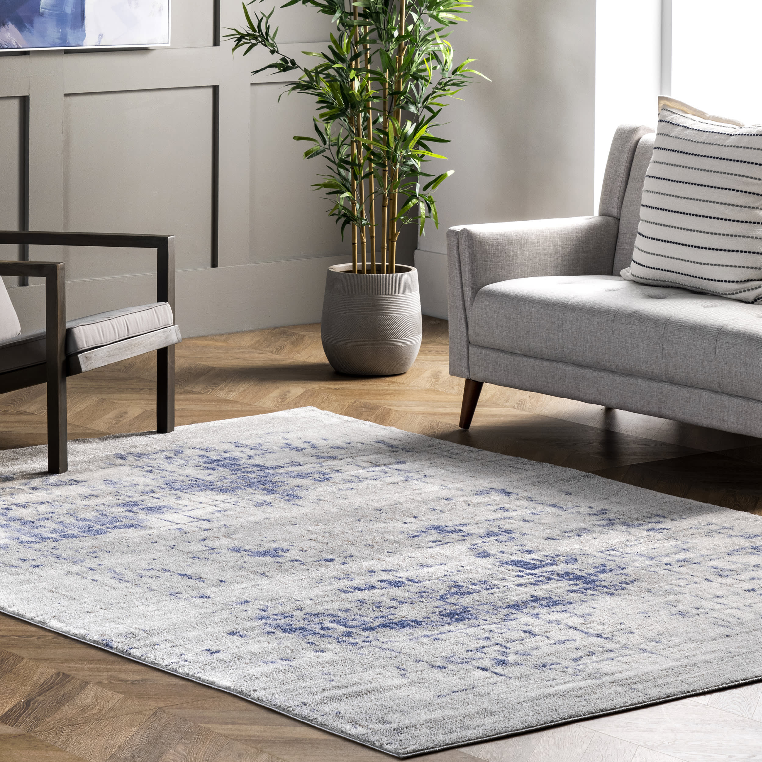 Cascading Abstract Rug | Light Grey - Image 2