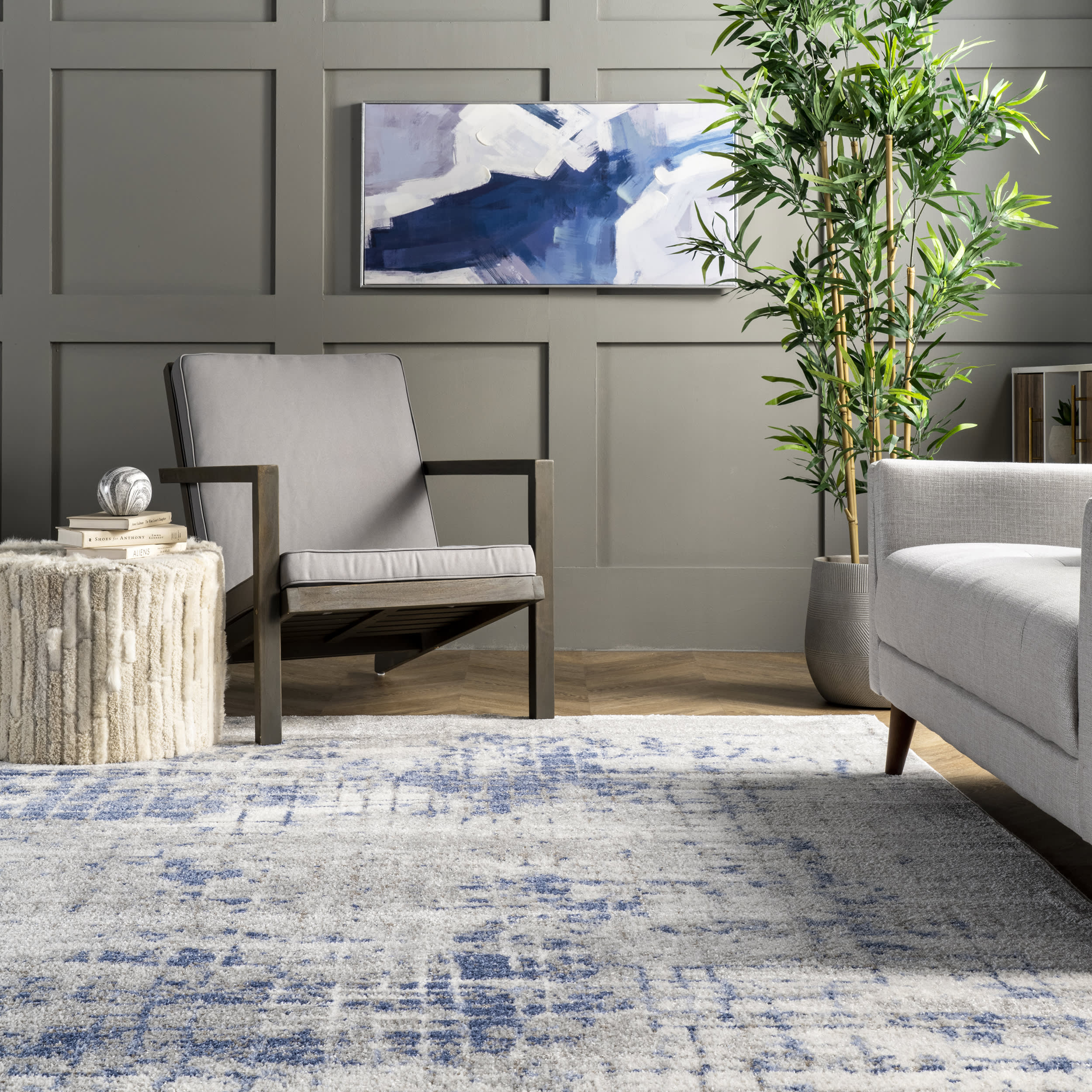 Cascading Abstract Rug | Light Grey - Image 4