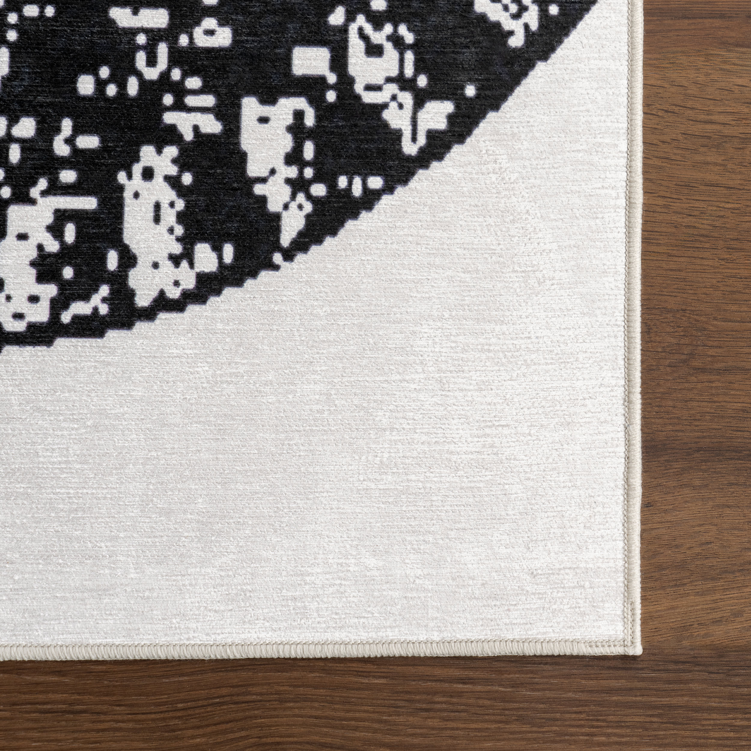 Casey Simple Serpent Spill Proof Washable Rug | Black - Image 4