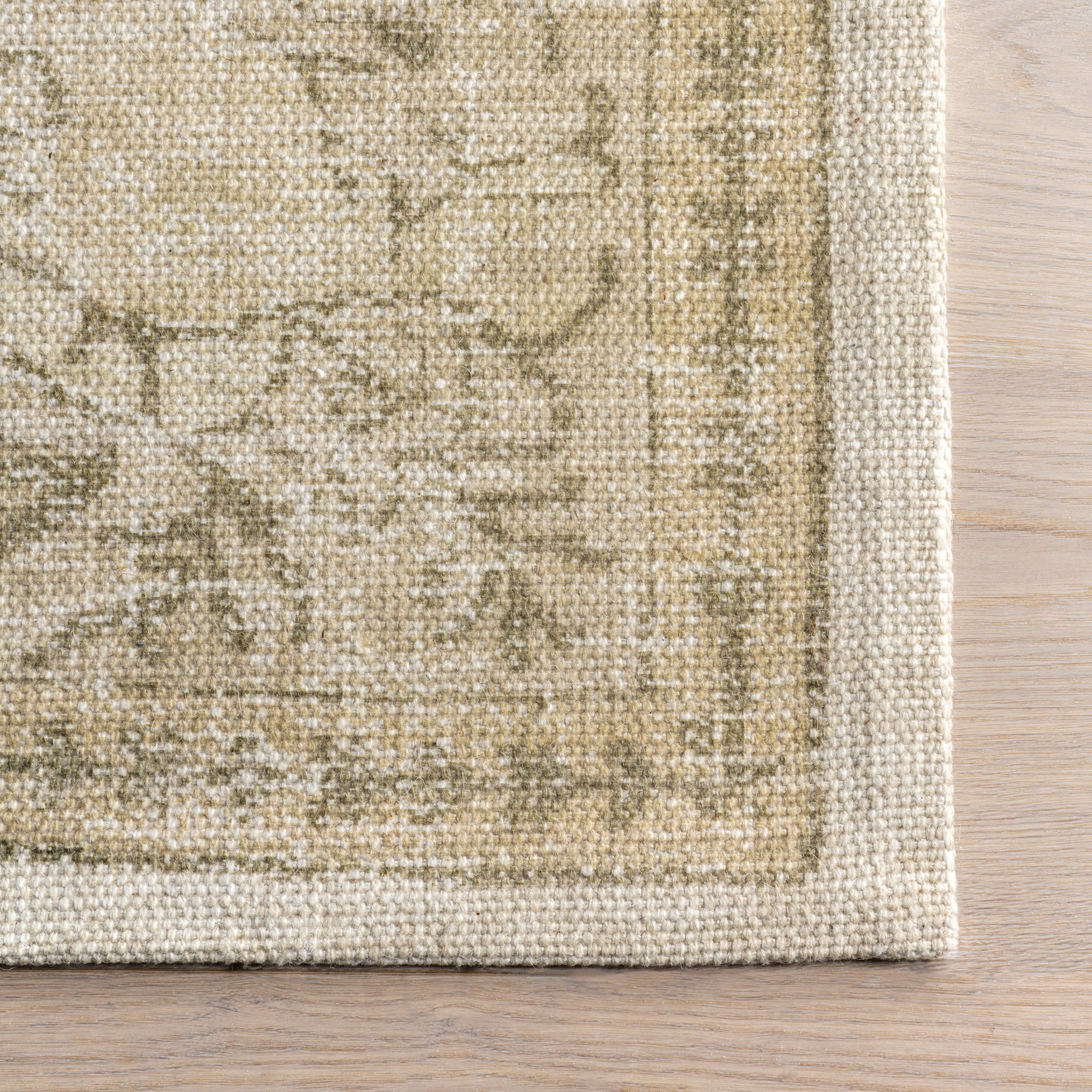 Castellan Medallion Wool and Cotton Rug | Beige - Image 4