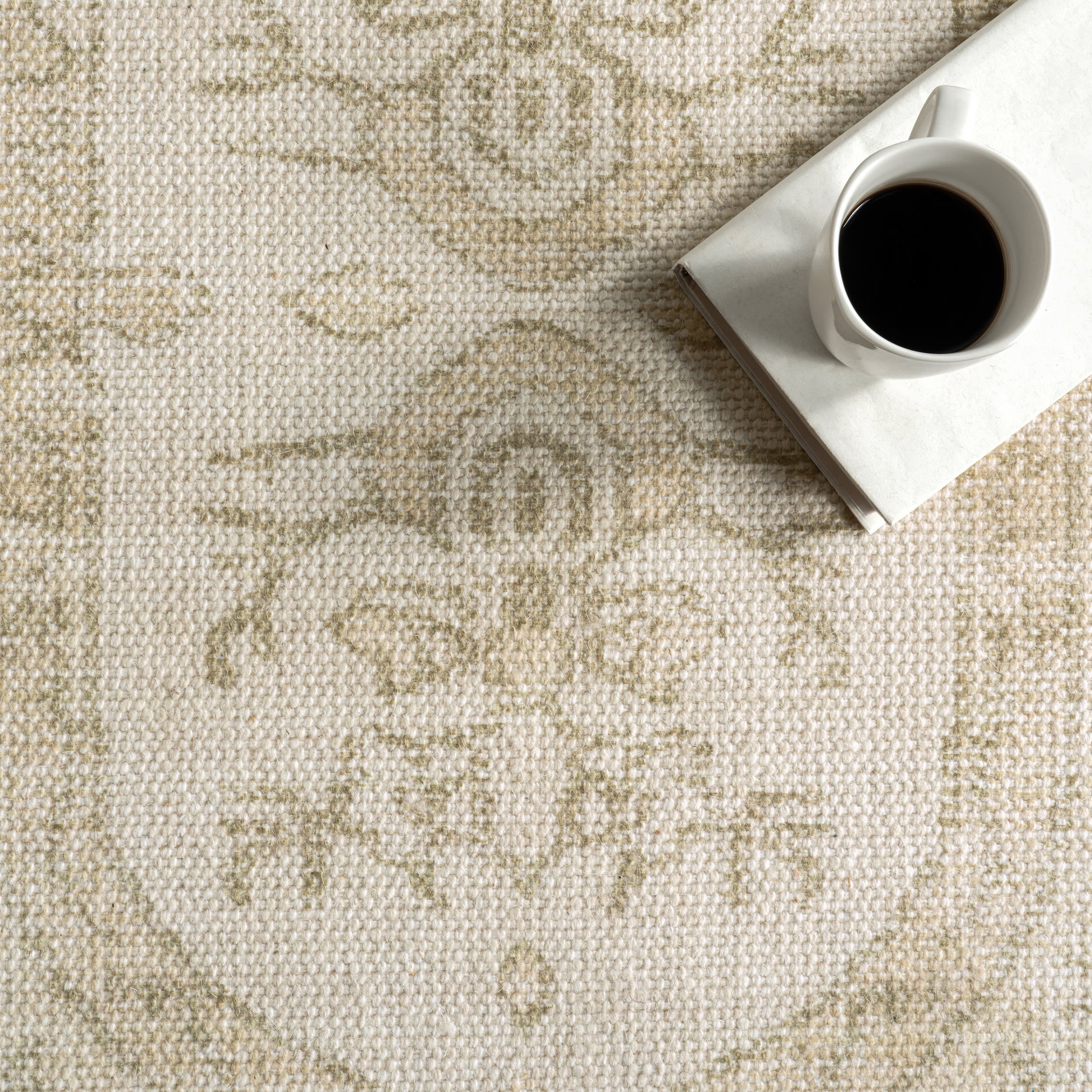 Castellan Medallion Wool and Cotton Rug | Beige - Image 7