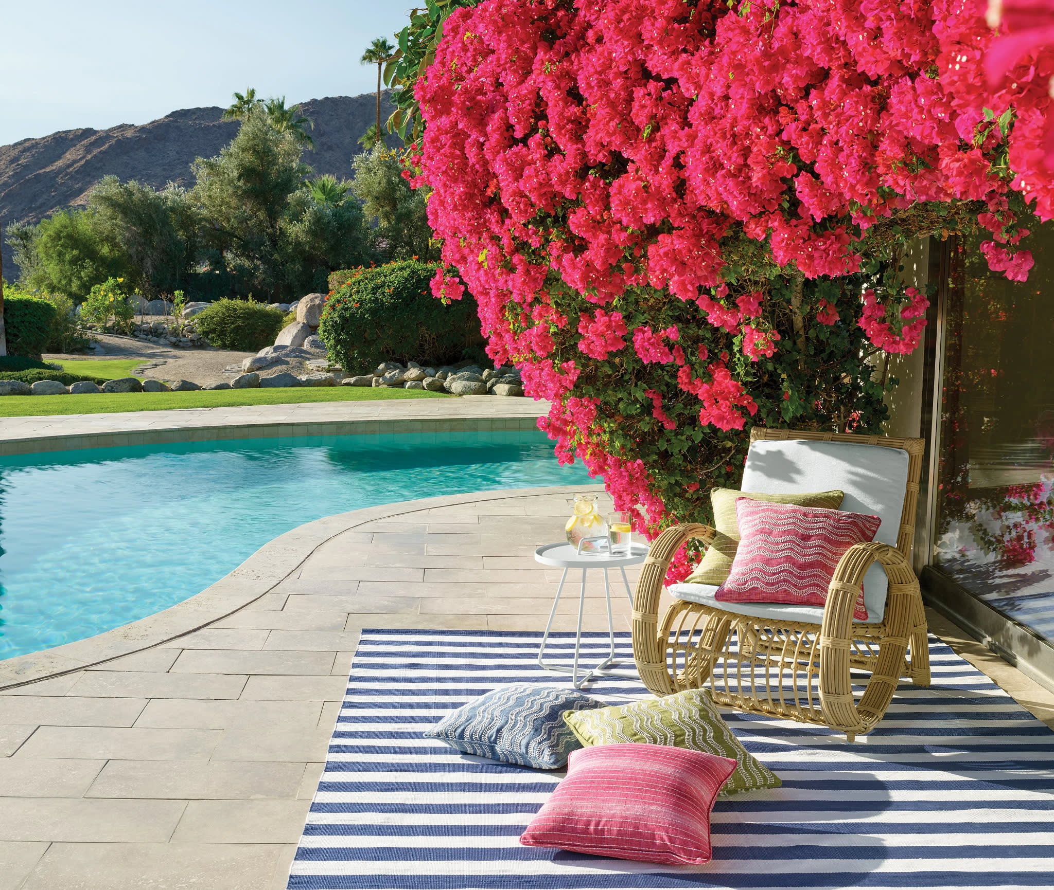 Catamaran Stripe Handwoven Indoor/Outdoor Rug | Denim/White - Image 3
